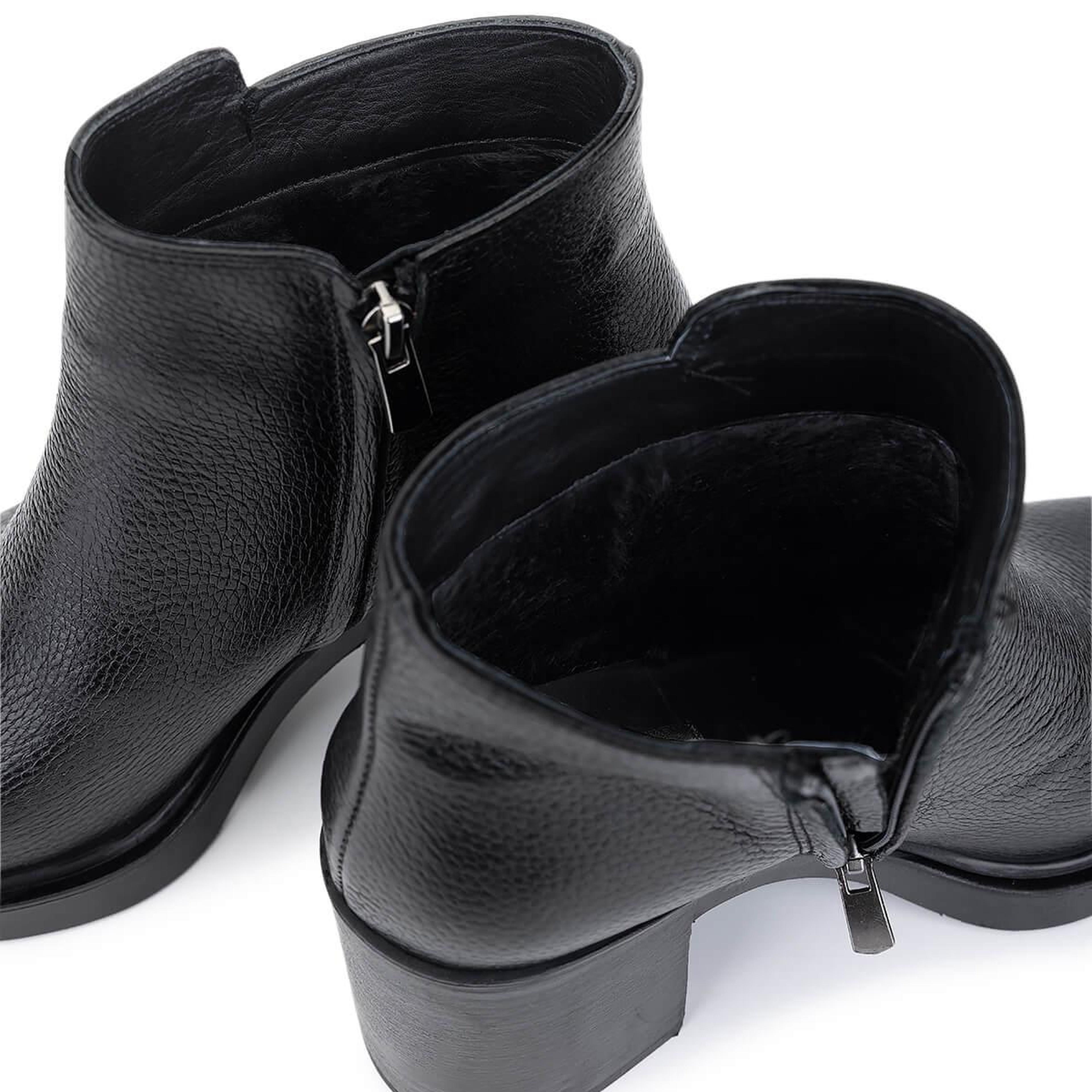 Tamer Tanca Kadın Hakiki Deri Siyah Floter Topuklu Bot