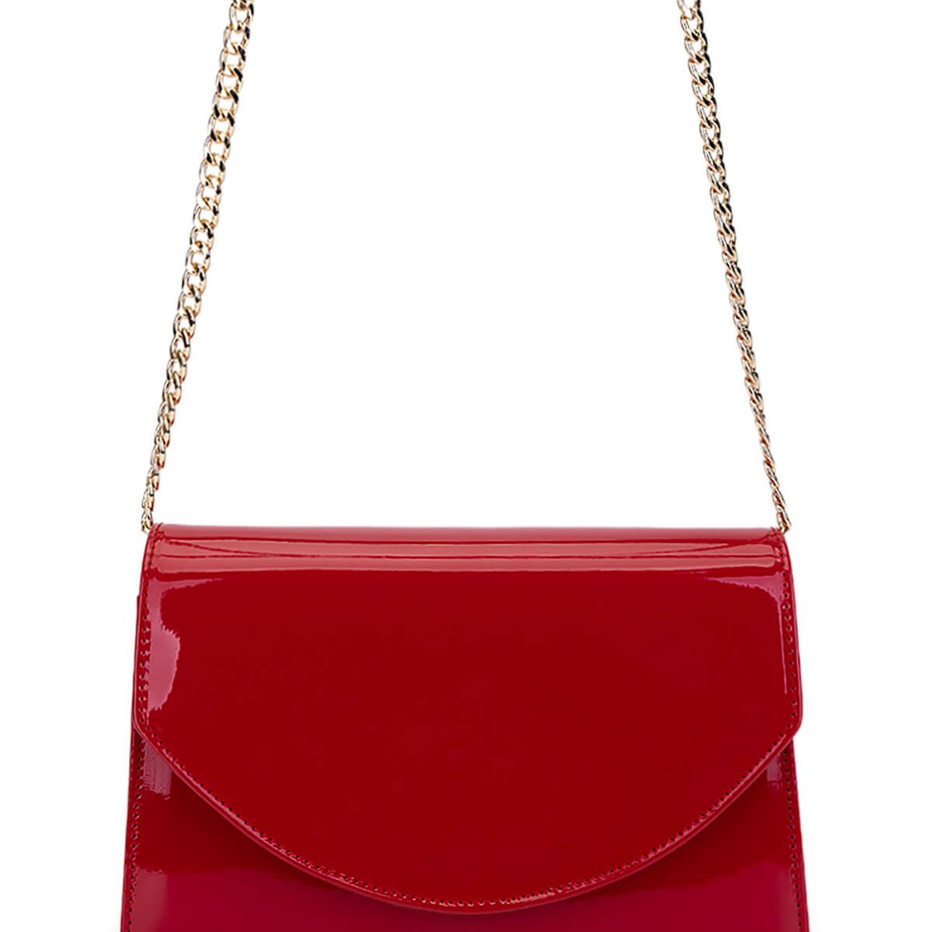 Tamer Tanca Kadın Suni Deri Kırmızı Rugan Kol Çantası