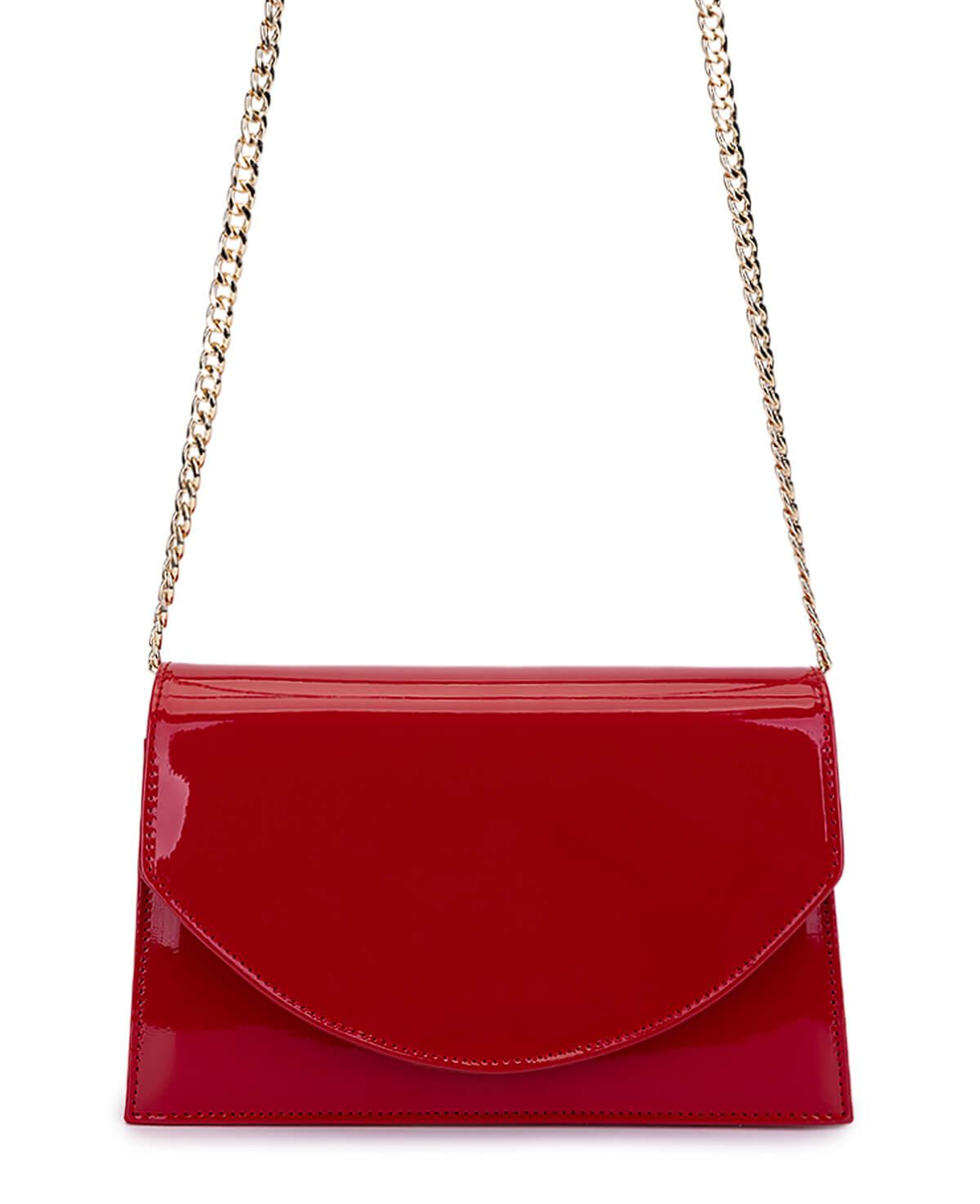 Tamer Tanca Kadın Suni Deri Kırmızı Rugan Kol Çantası