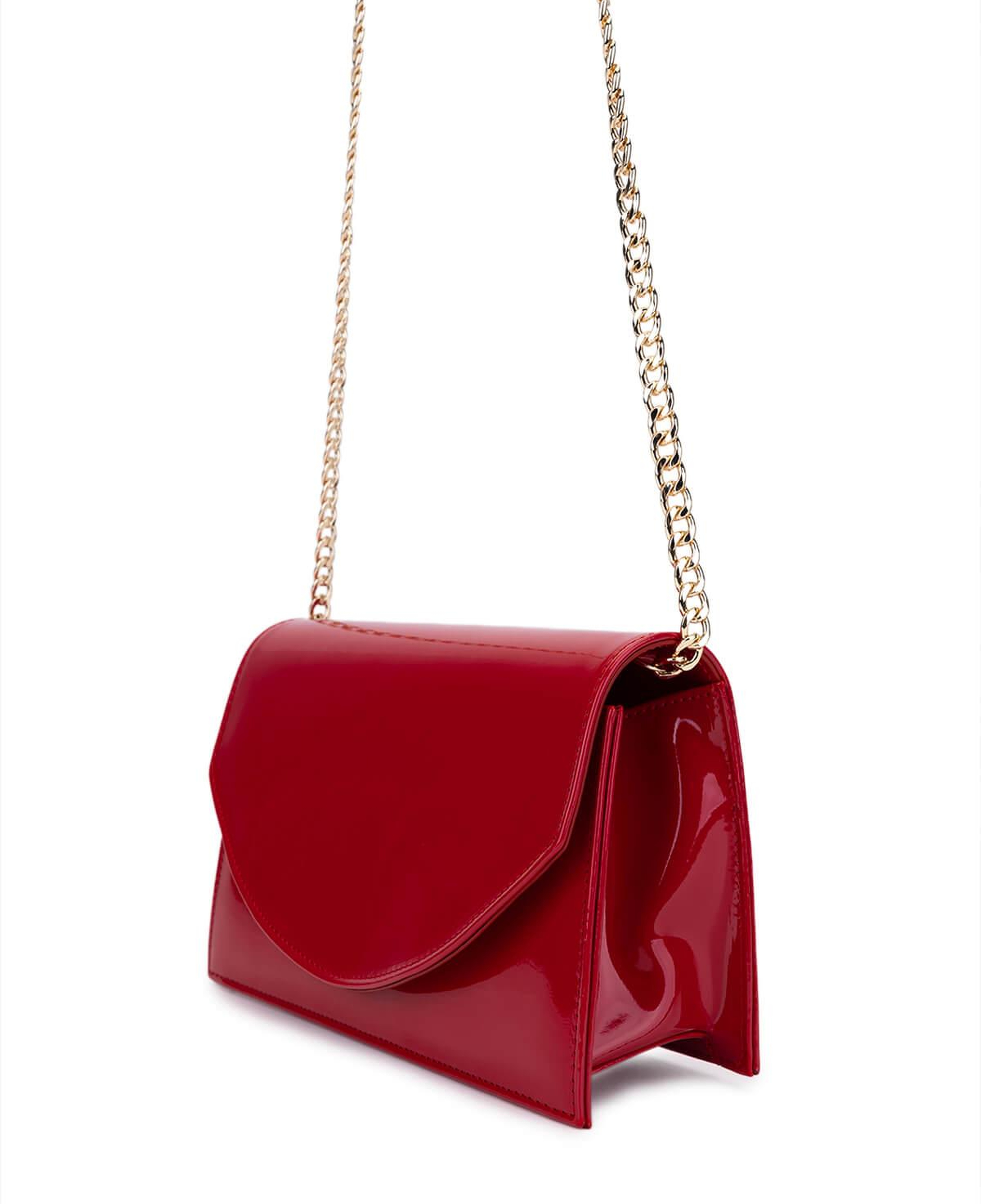 Tamer Tanca Kadın Suni Deri Kırmızı Rugan Kol Çantası