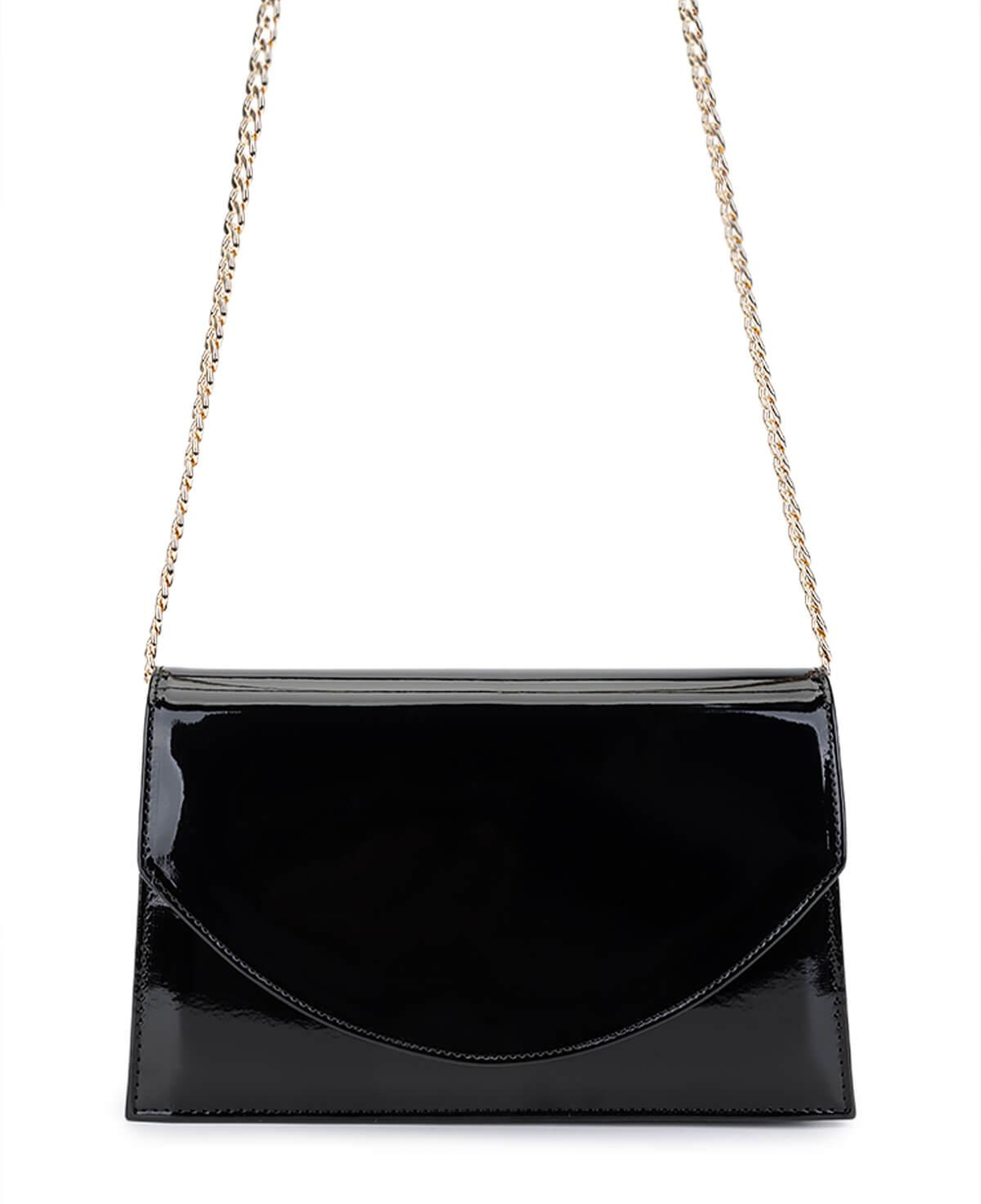 Tamer Tanca Kadın Suni Deri Siyah Rugan Kol Çantası