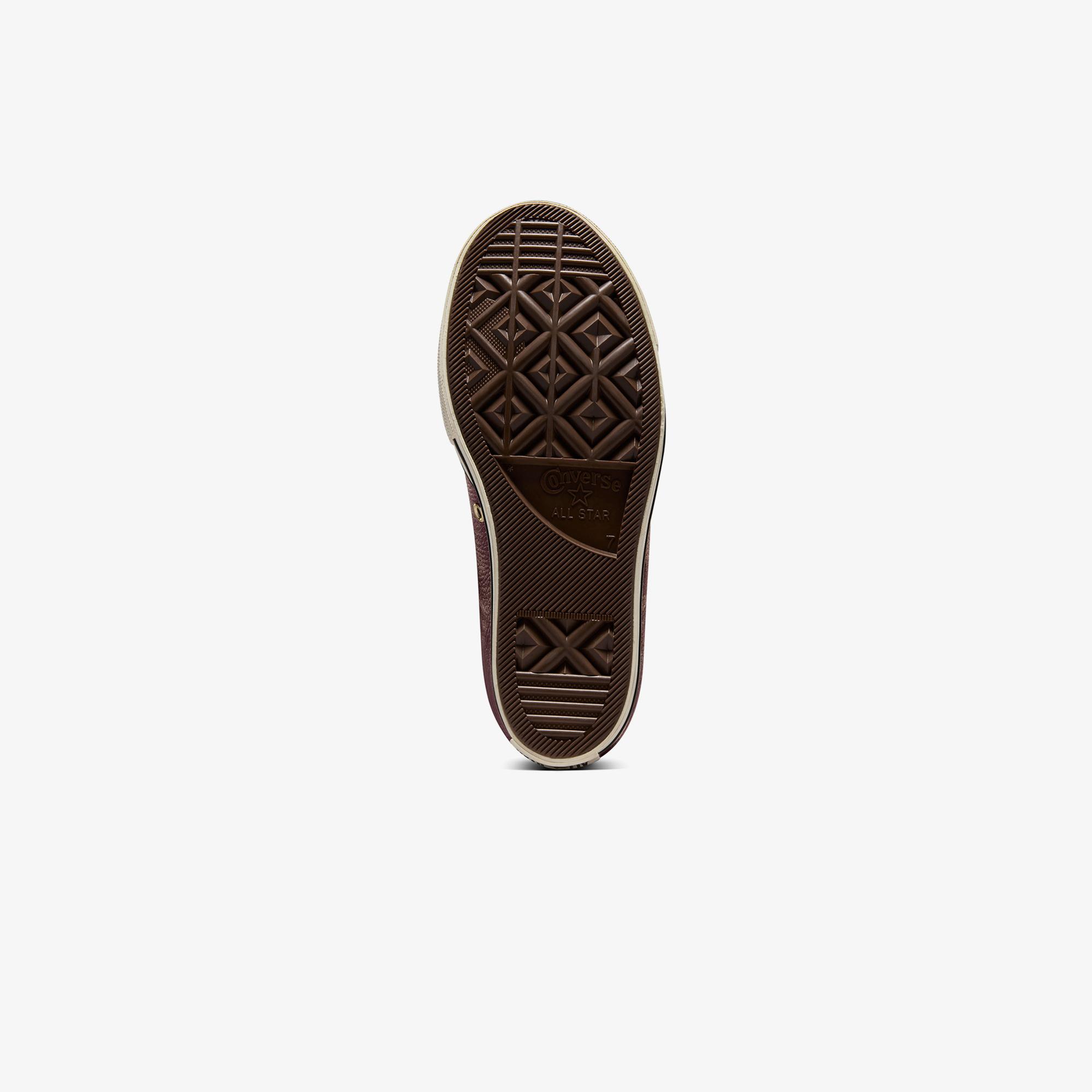 Converse Chuck Taylor All Star Wedge Unisex Bordo Deri Platform Sneaker