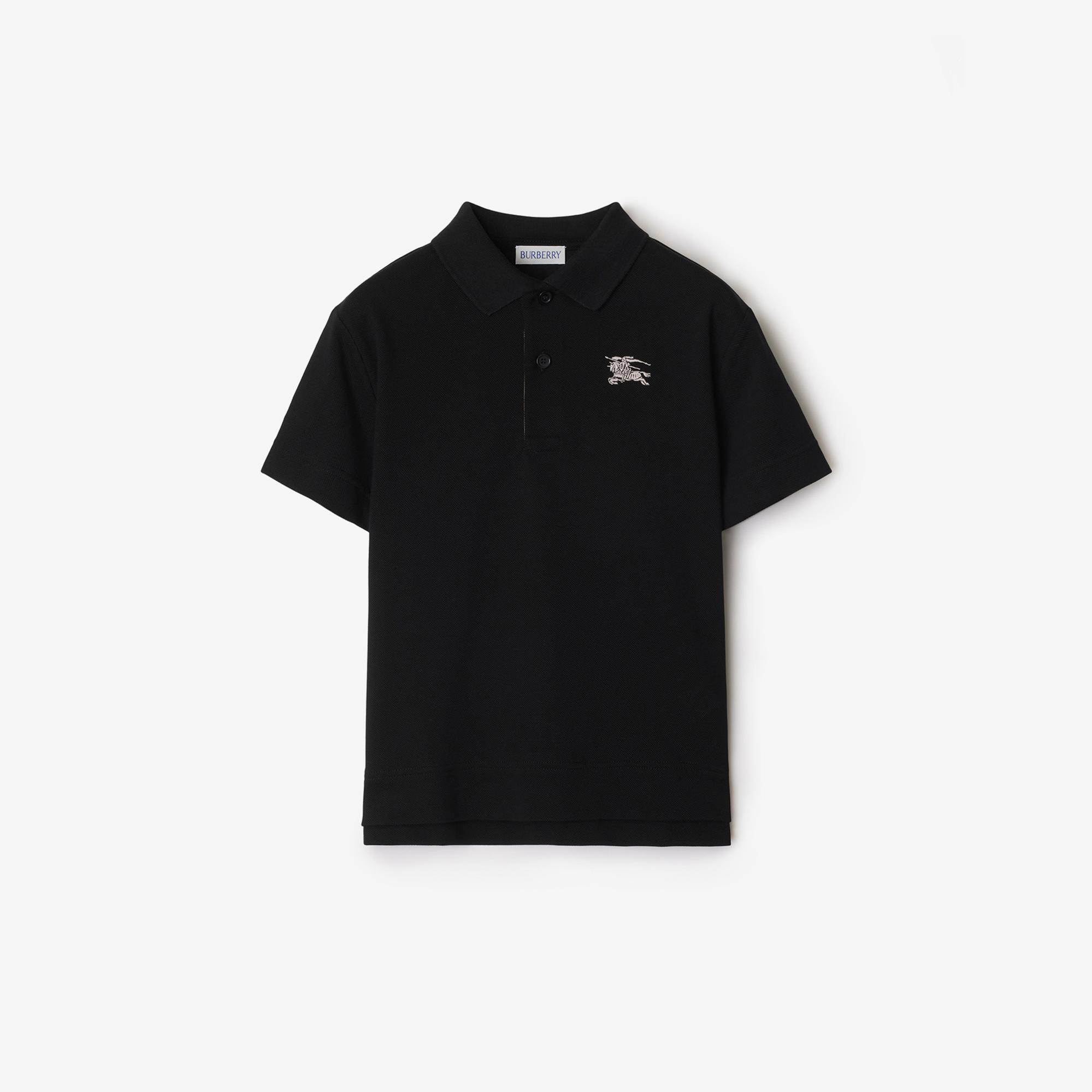 Burberry Johane Cotton Çocuk Siyah Polo