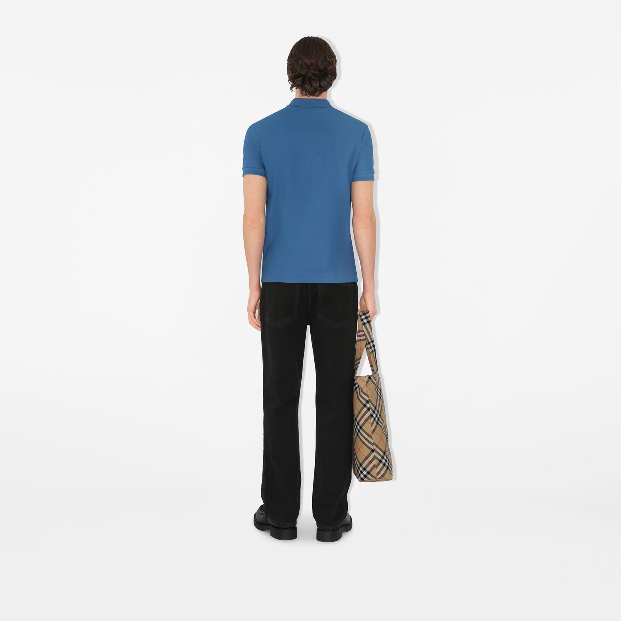 Burberry Eddie Cotton Erkek Mavi Polo