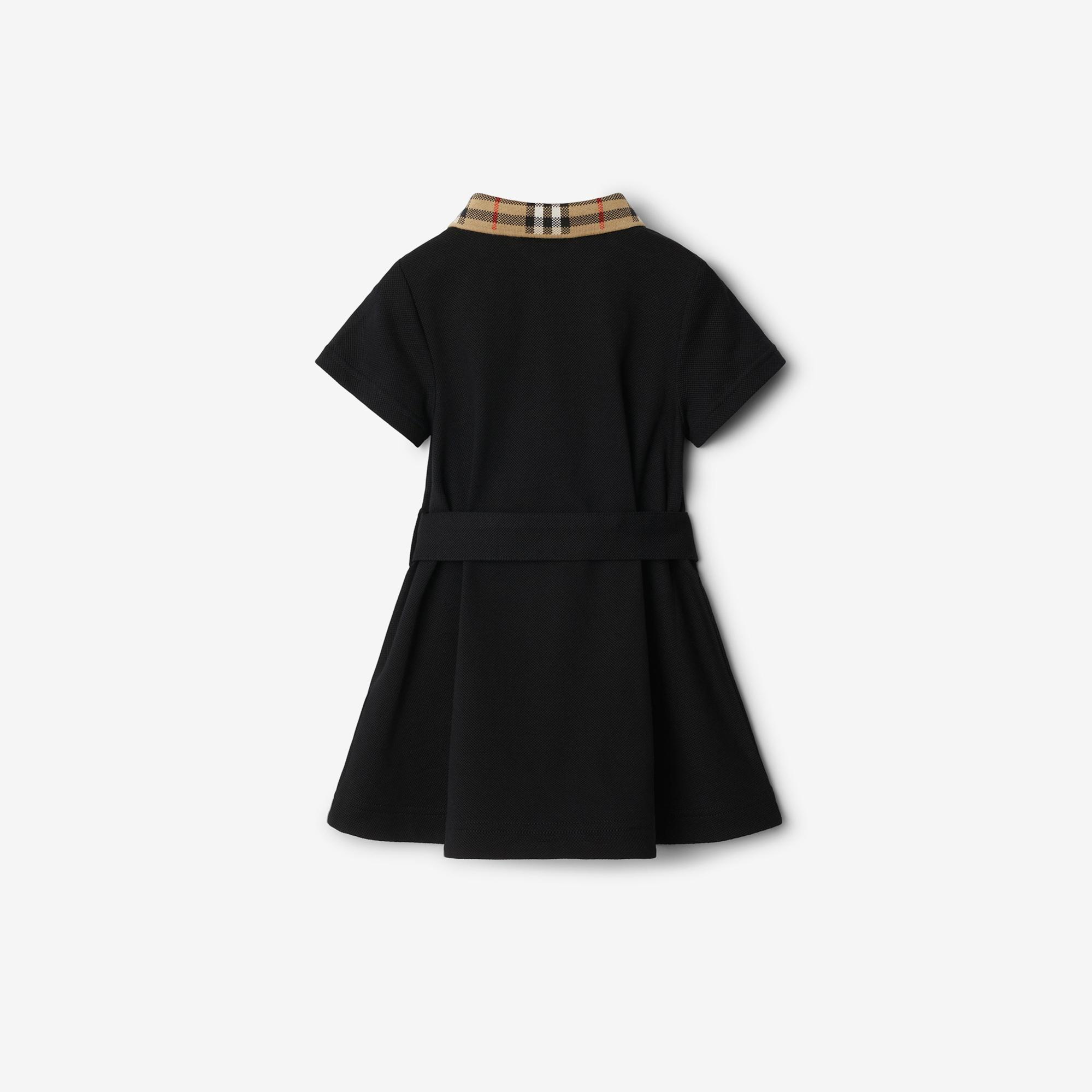 Burberry Astrid Collar Cotton Çocuk Siyah Elbise