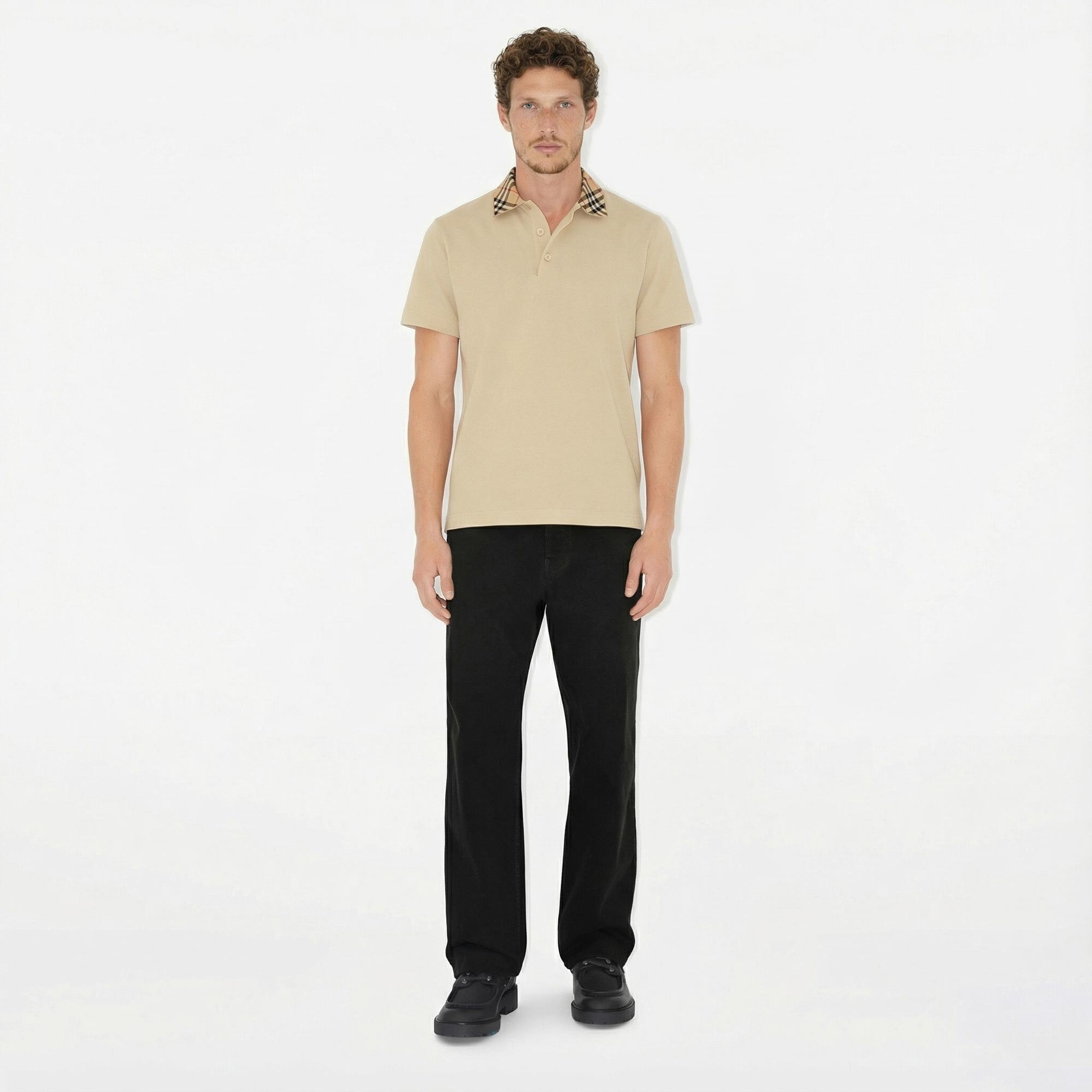 Burberry For Cotton Erkek Krem Polo