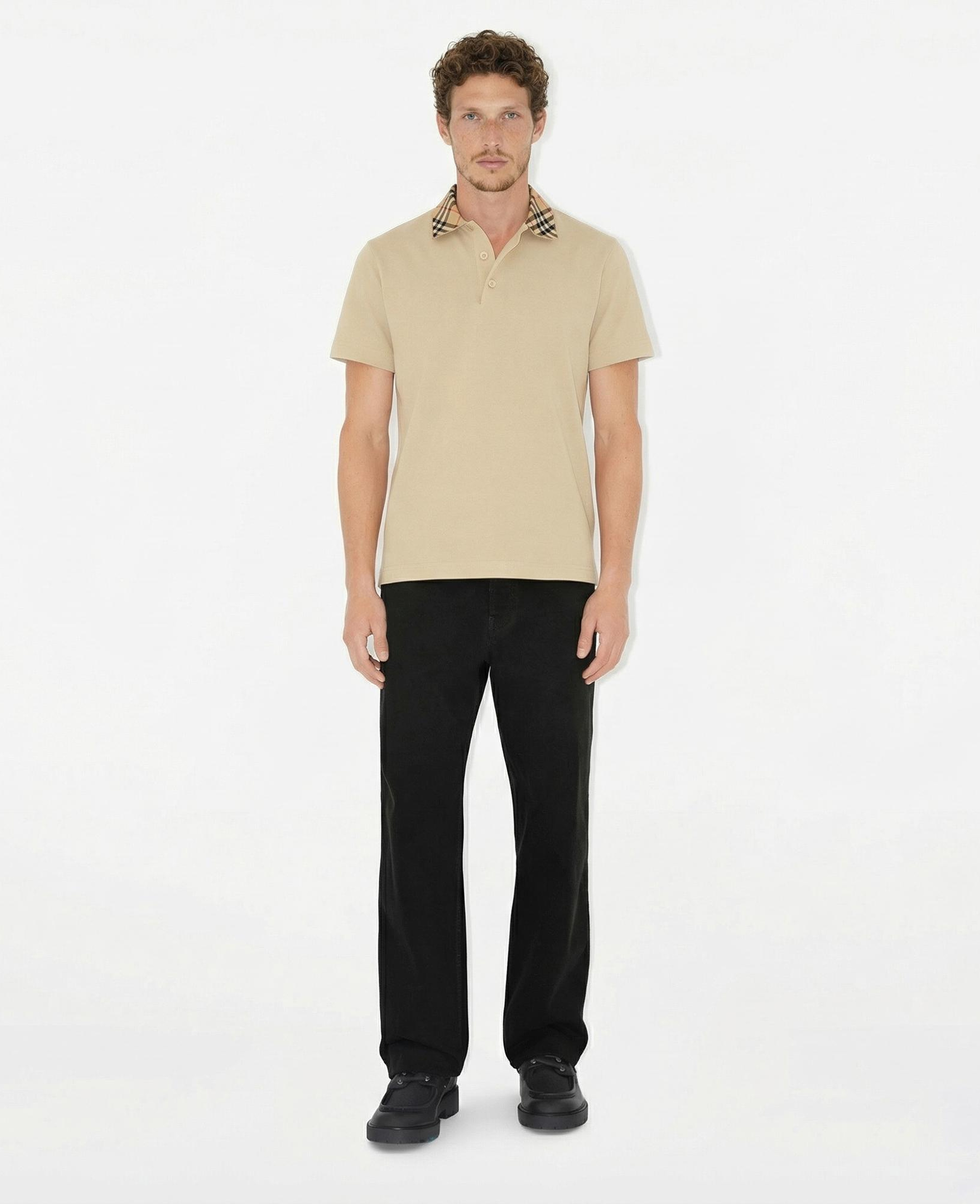 Burberry For Cotton Erkek Krem Polo