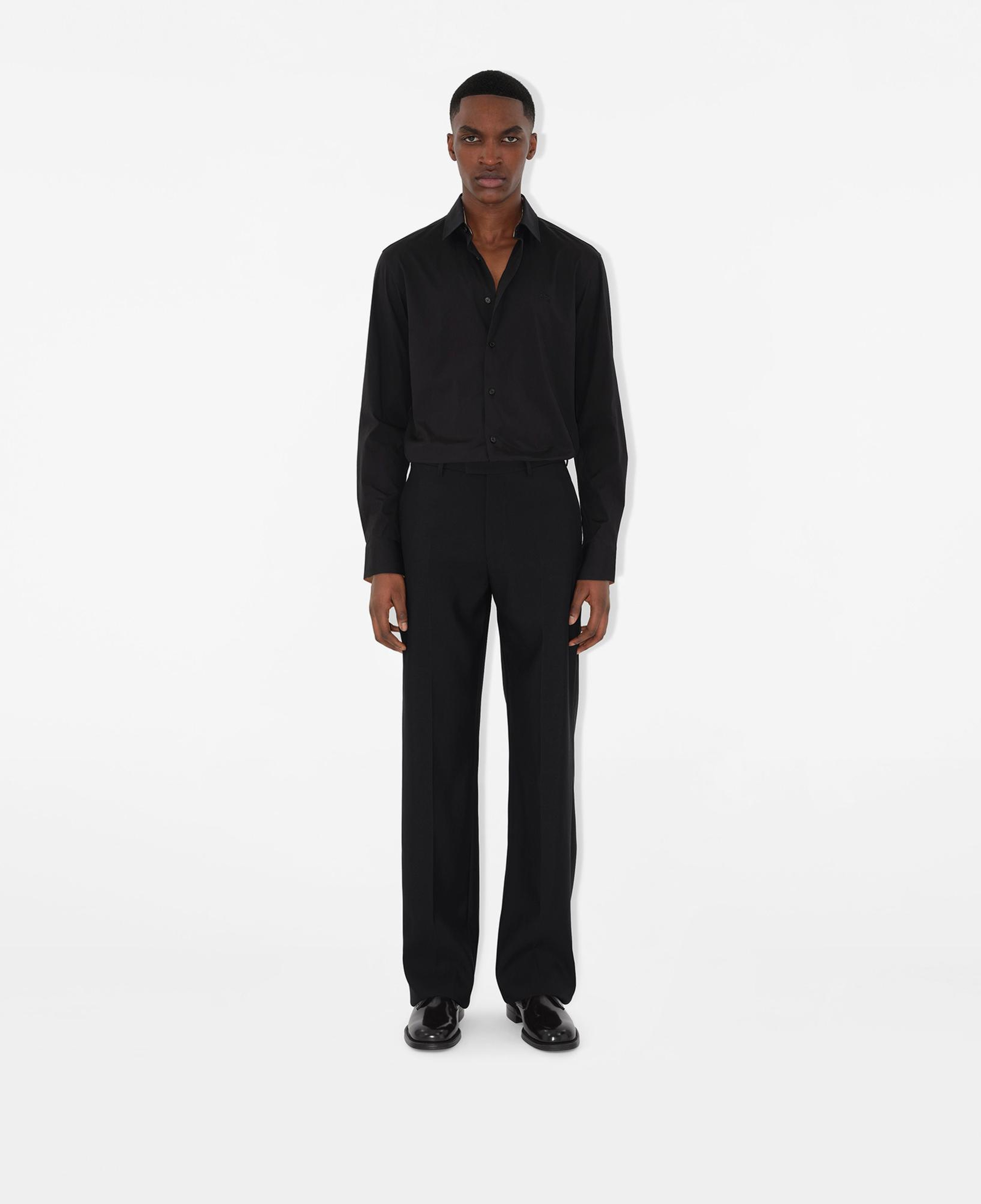 Burberry Stretch Pamuklu Erkek Siyah Gömlek