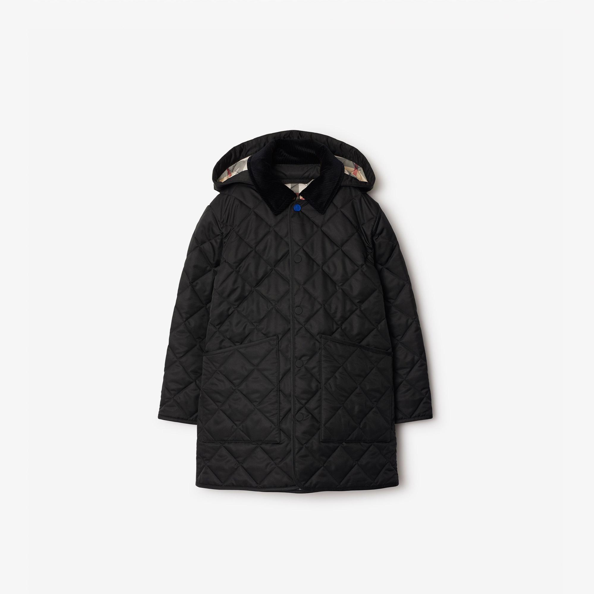 Burberry Rowan Quilted Çocuk Siyah Mont