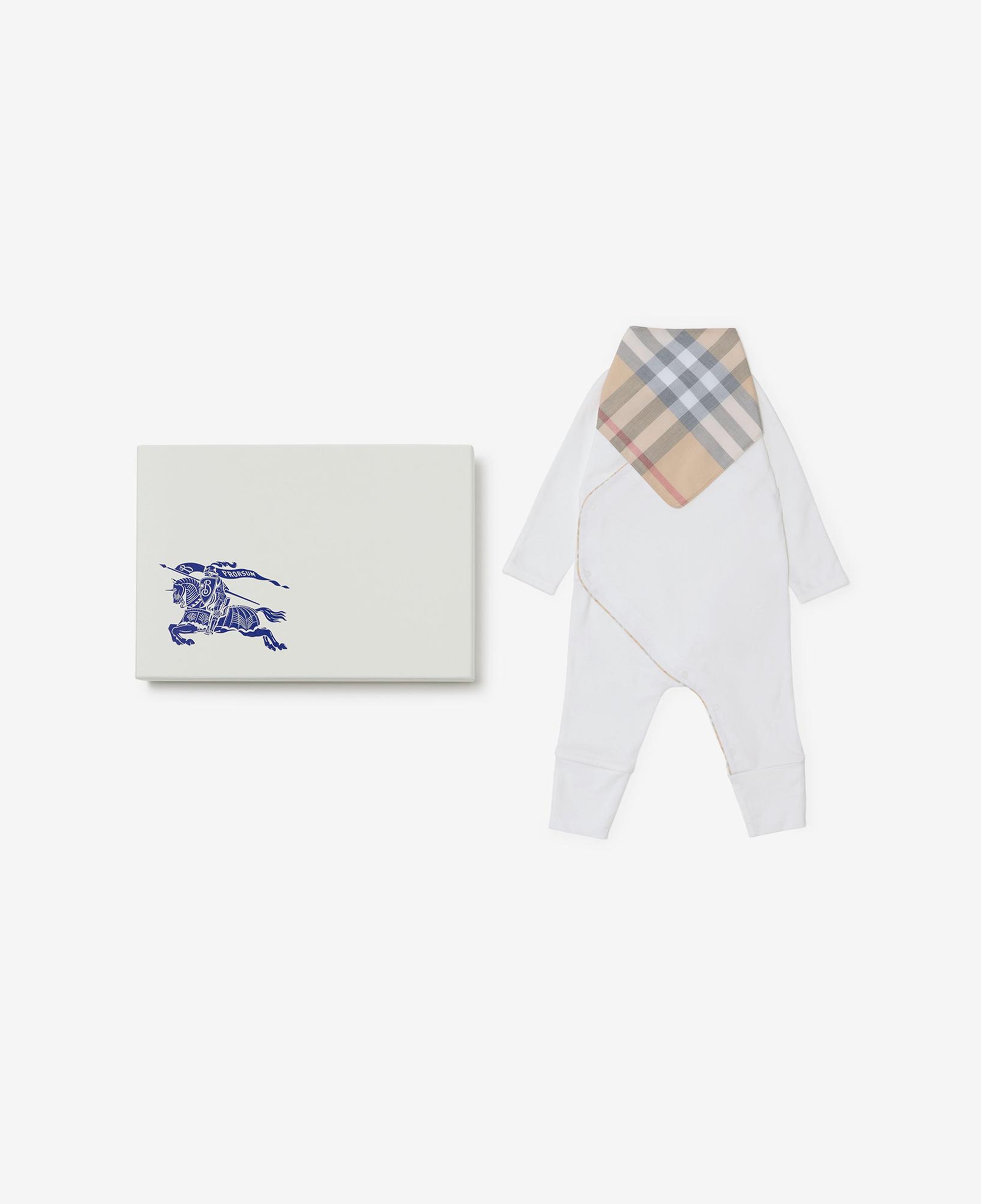 Burberry Pamuklu 2 Parça Bebek Çocuk Beyaz Bebek Takımı