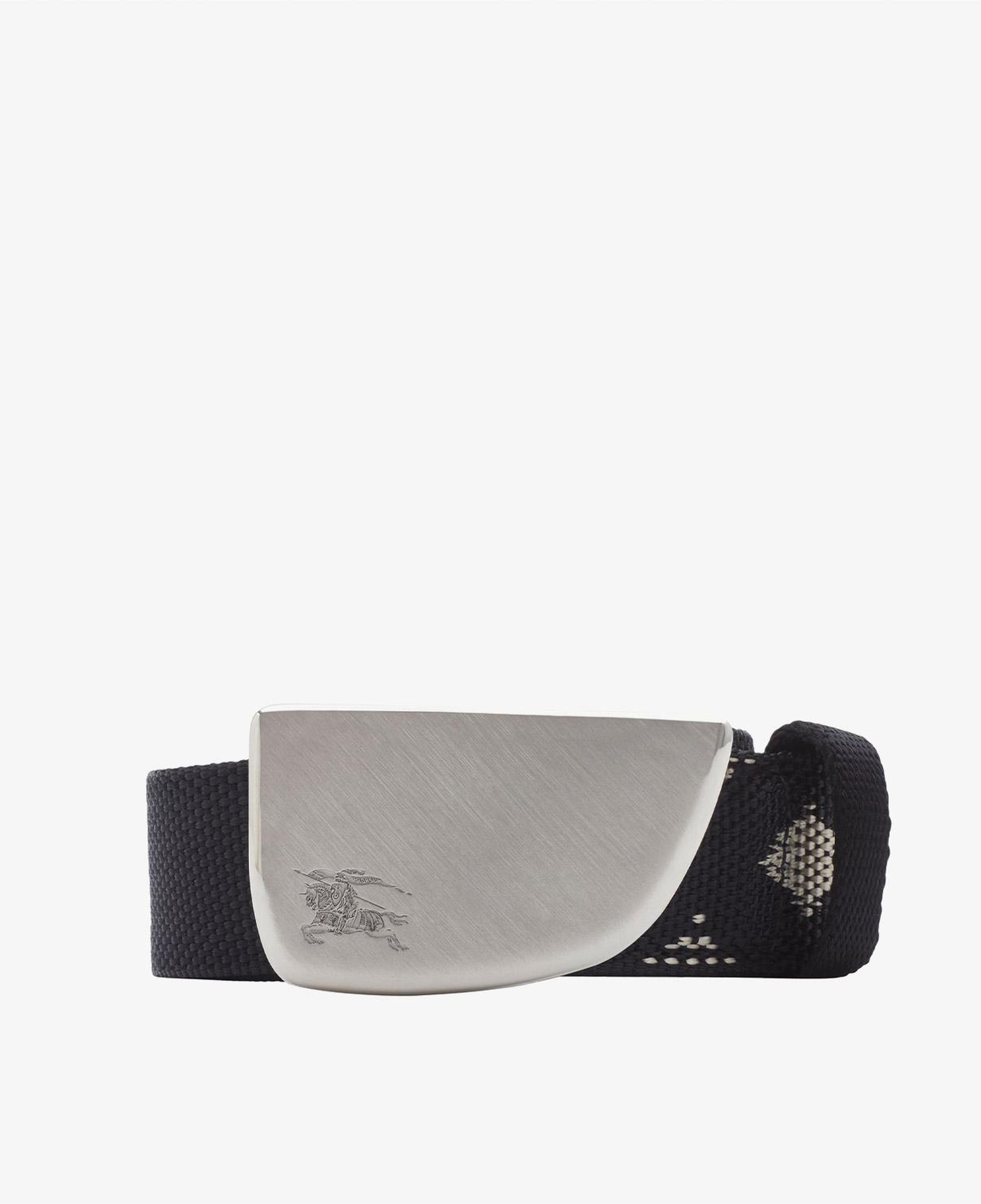 Burberry Check Webbing Shield Erkek Siyah Kemer