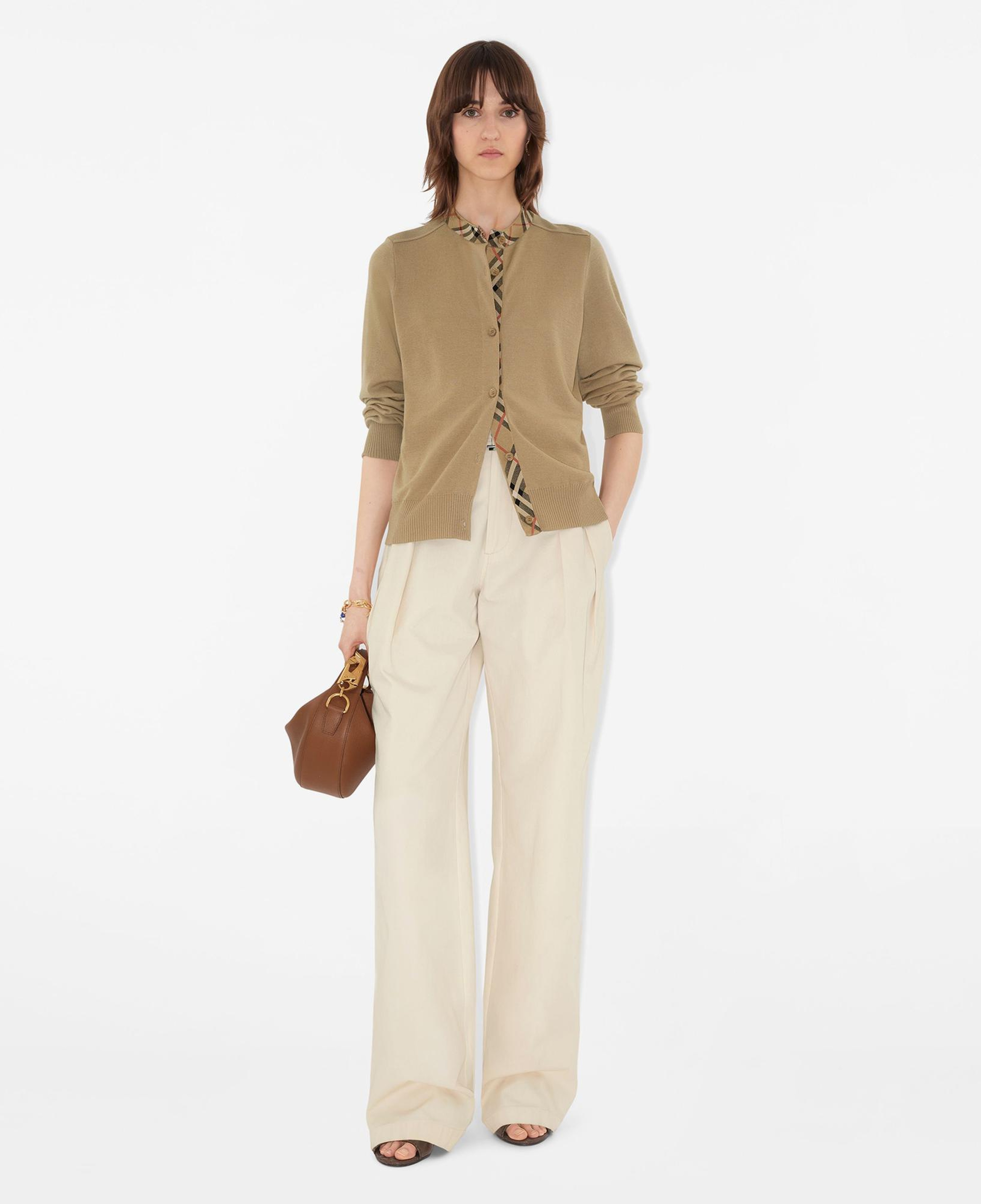 Burberry Wool Cardigan Kadın Bej Hırka