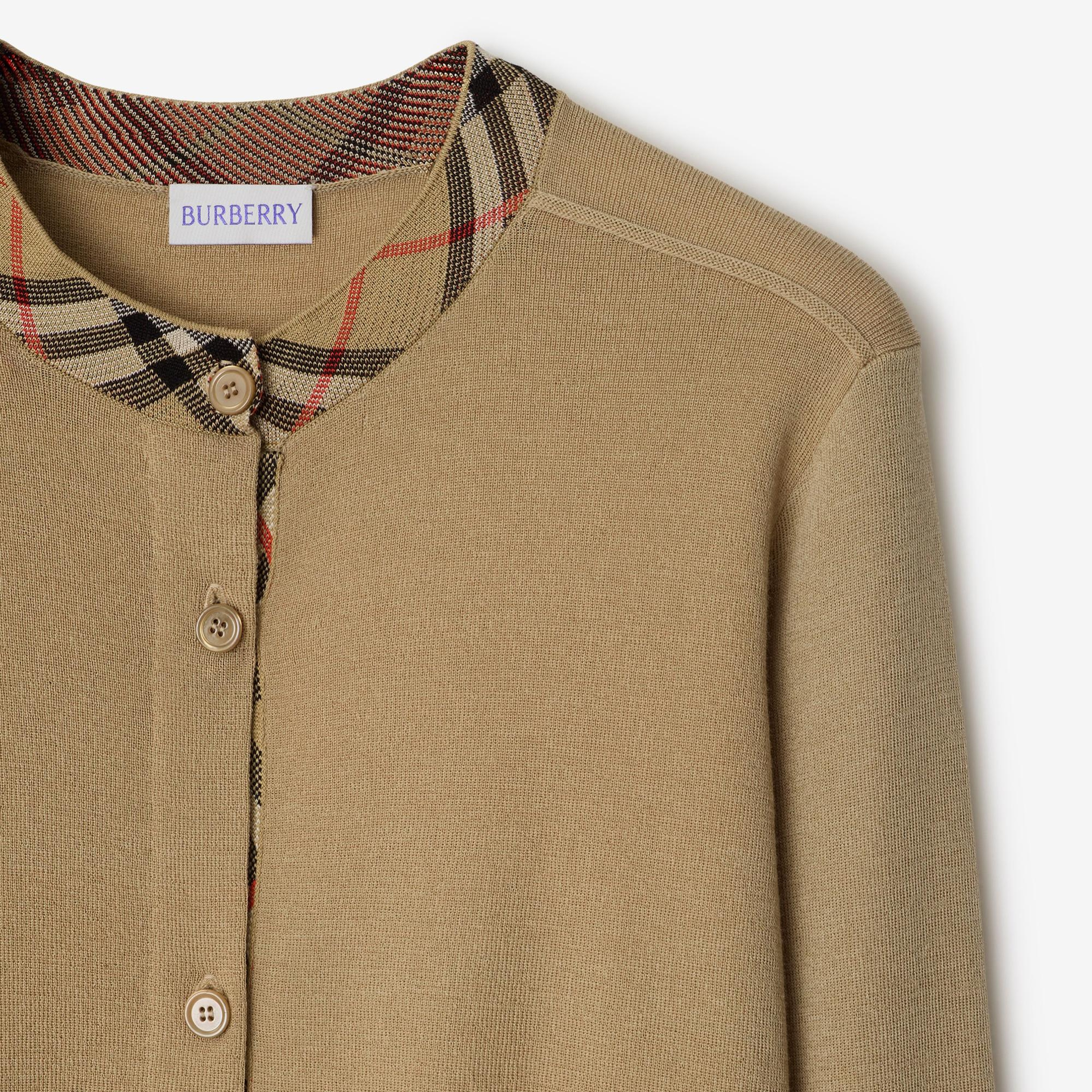 Burberry Wool Cardigan Kadın Bej Hırka