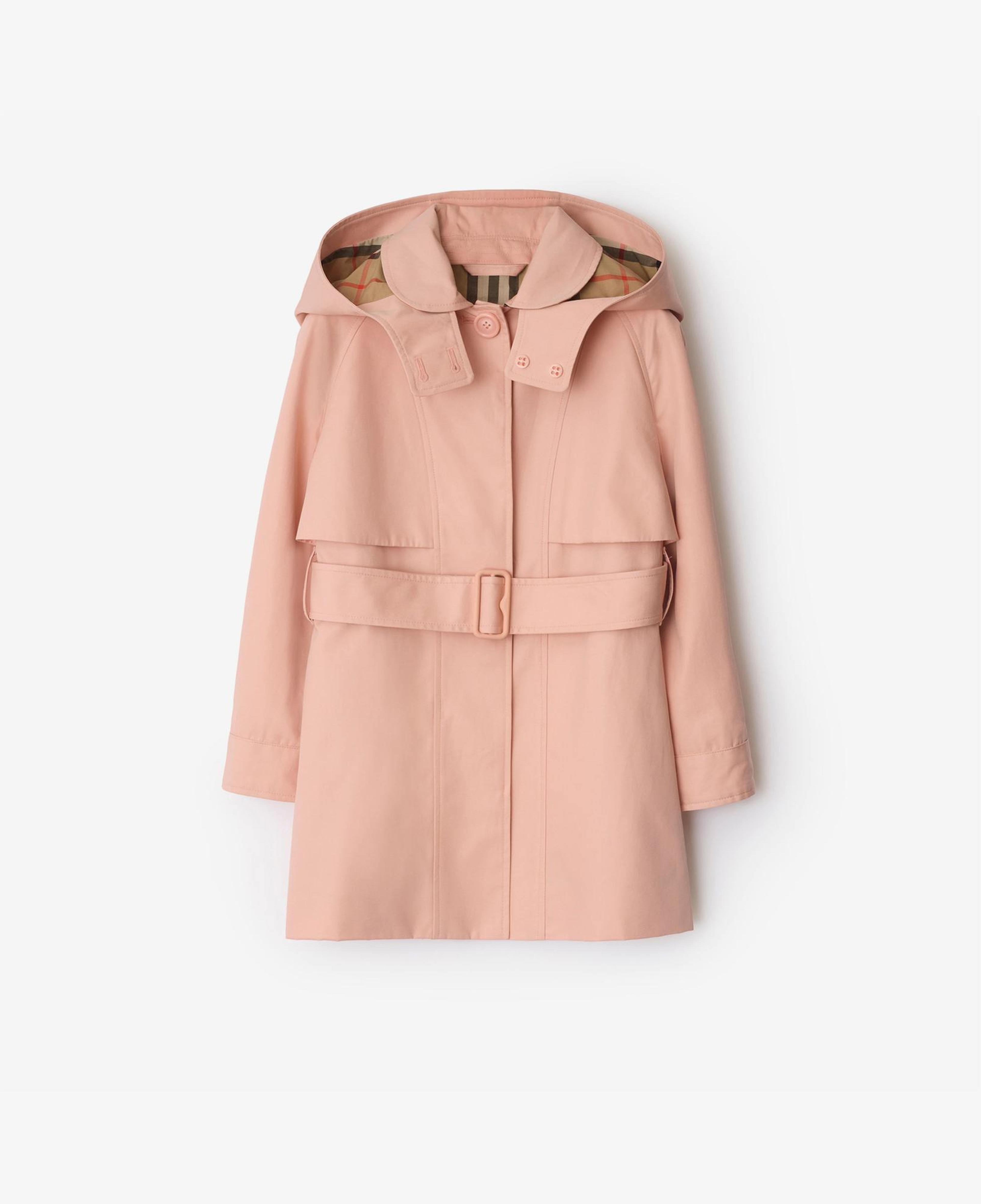 Burberry Lilith Cotton Hooded Çocuk Pembe Trençkot