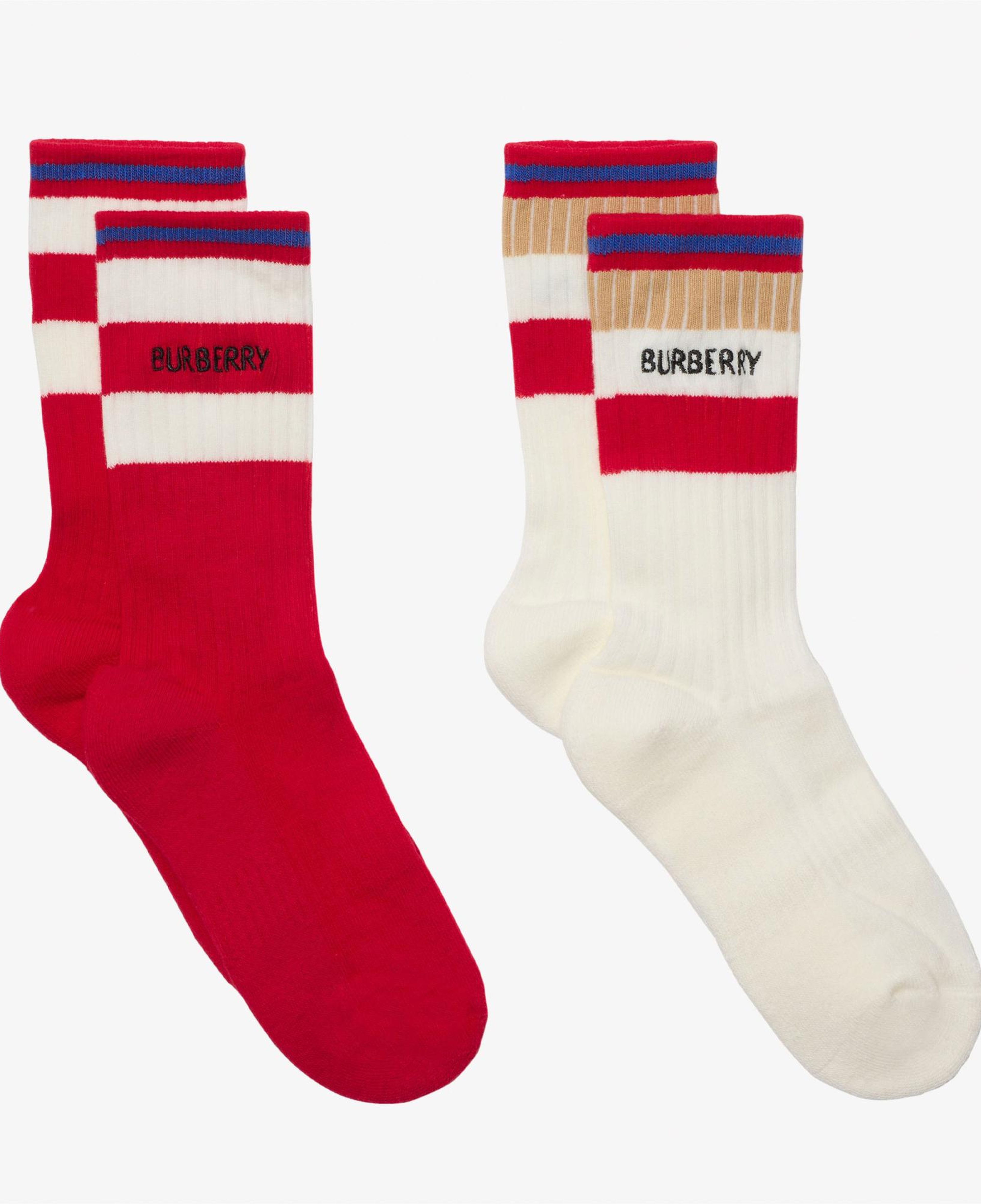 Burberry Logo Strıpe Set Çocuk Renkli 2'Li Çorap