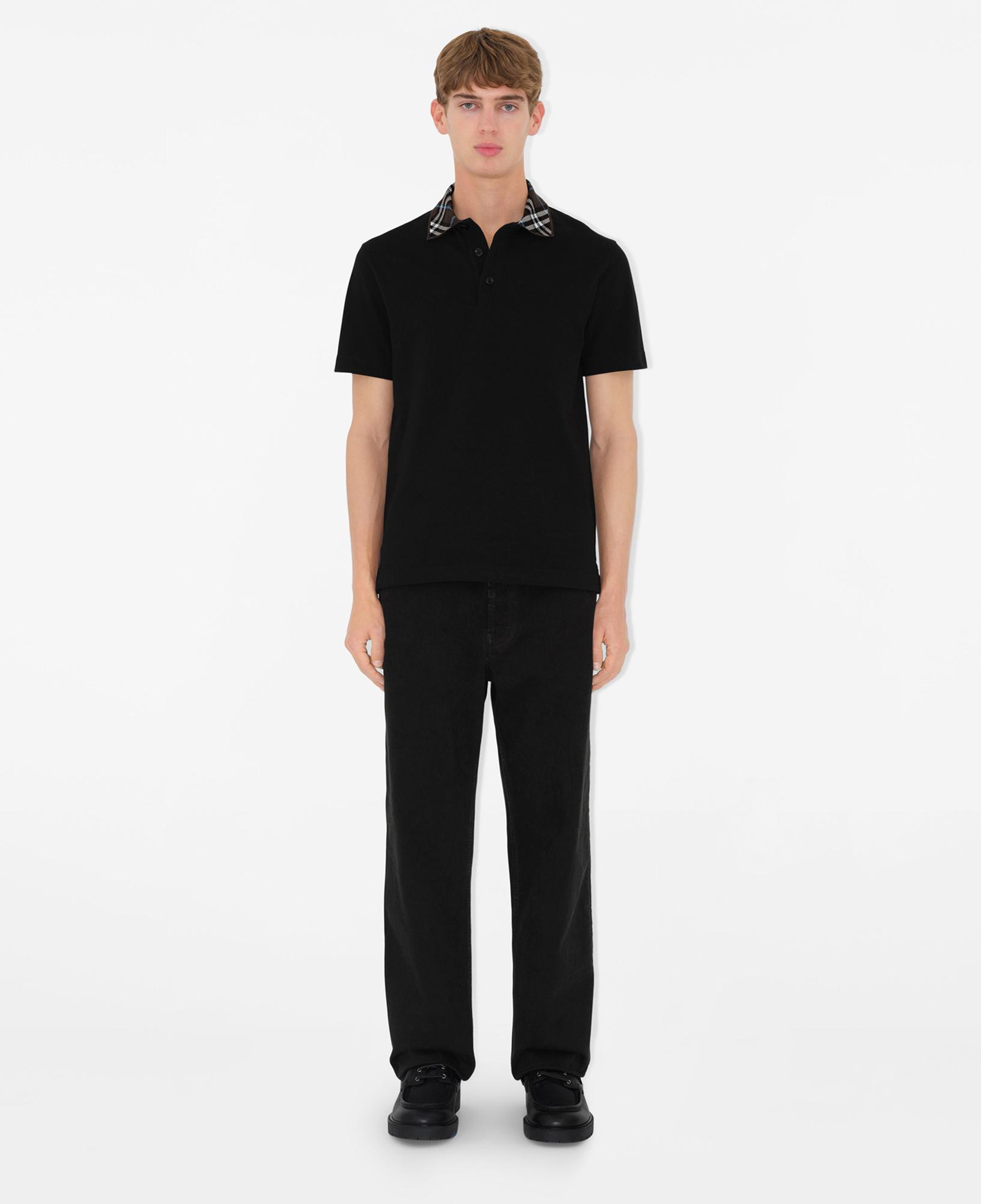 Burberry For Cotton Erkek Siyah Polo