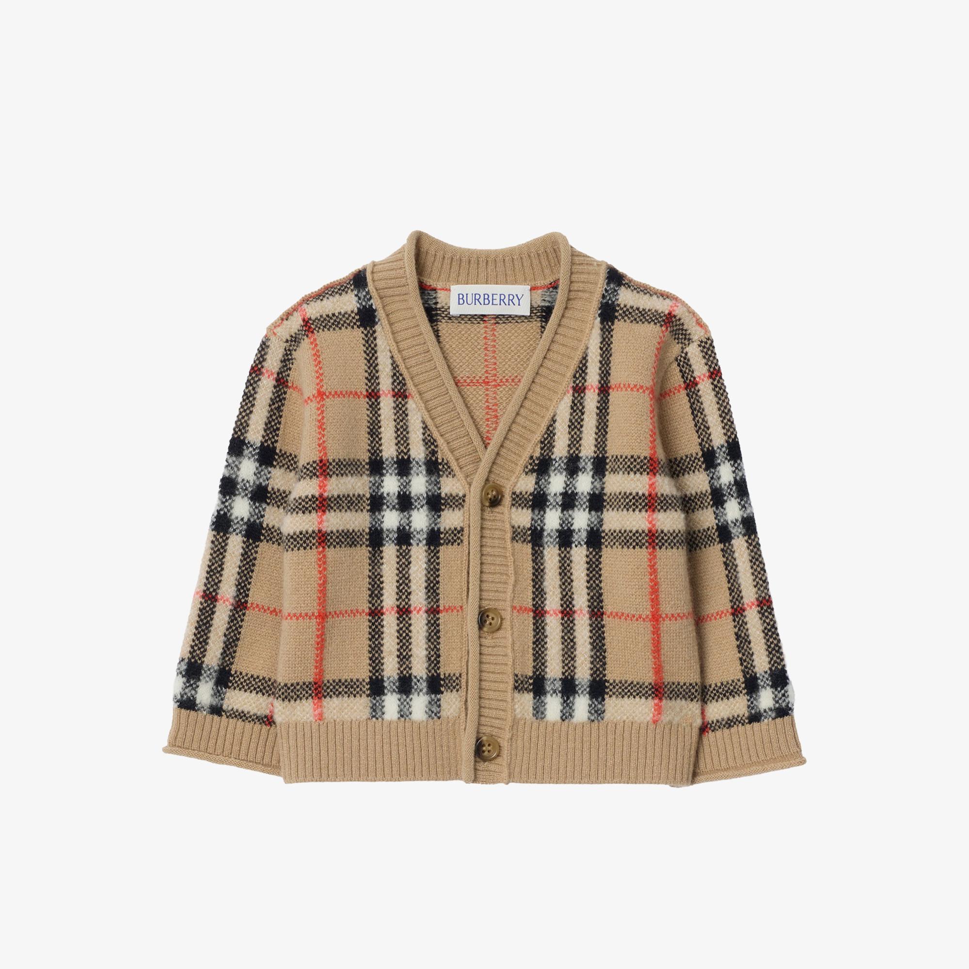 Burberry Jenton Check Cardı Çocuk Bej Hırka