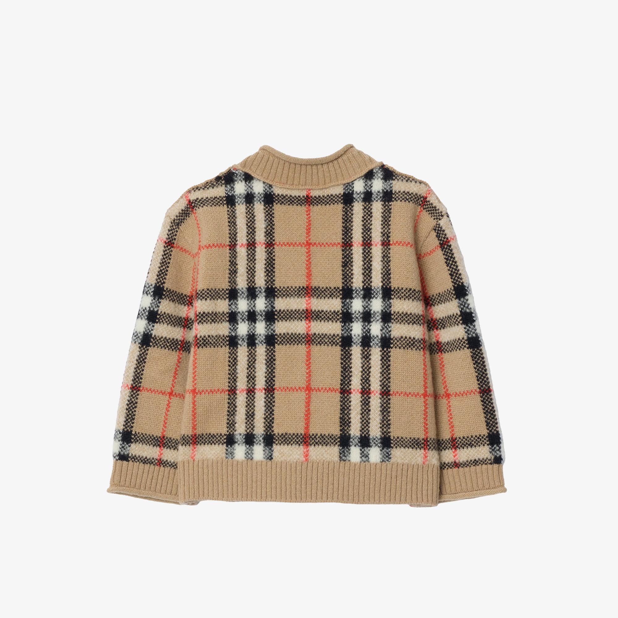 Burberry Jenton Check Cardı Çocuk Bej Hırka