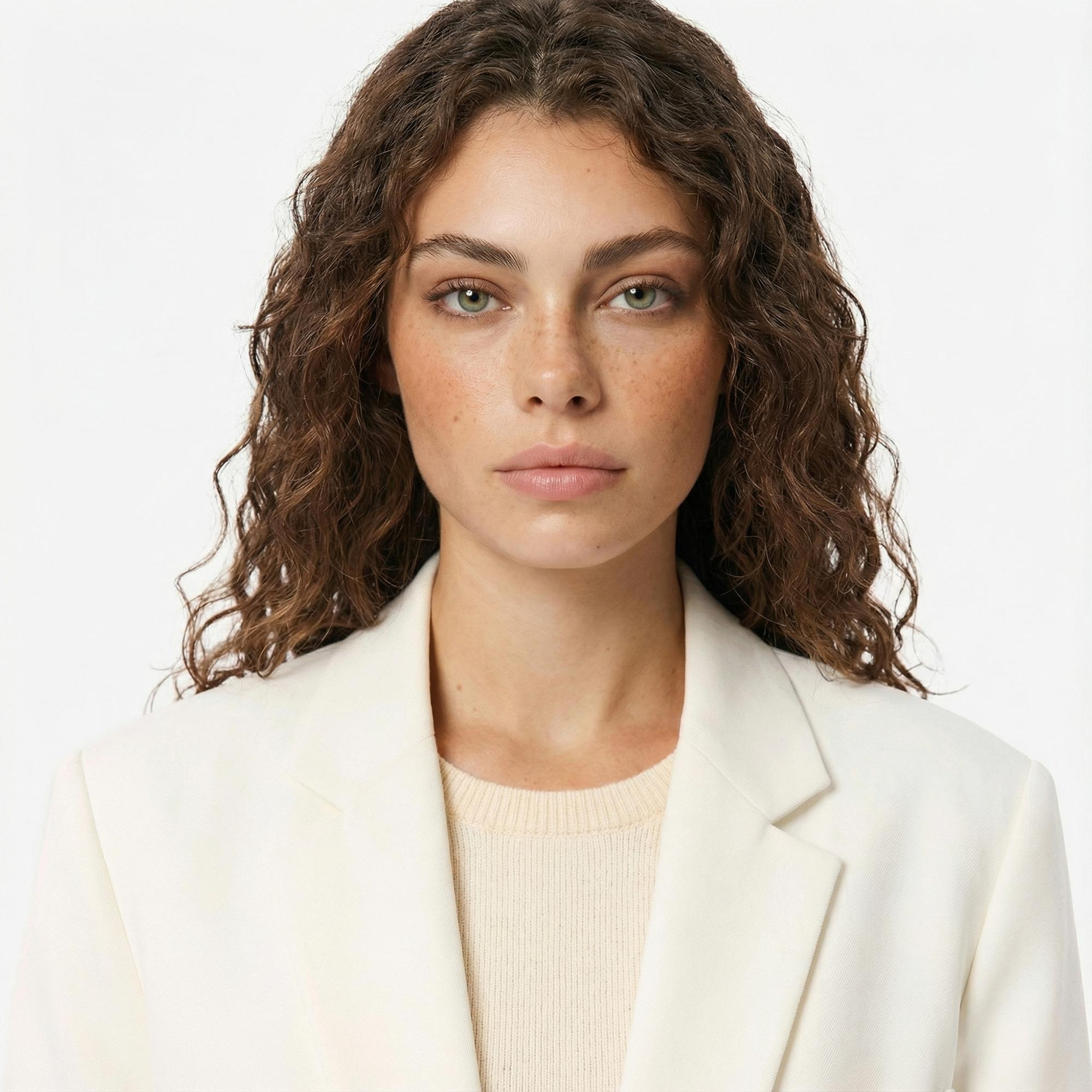 Lacoste Kadın Relaxed Fit Krem Blazer Ceket