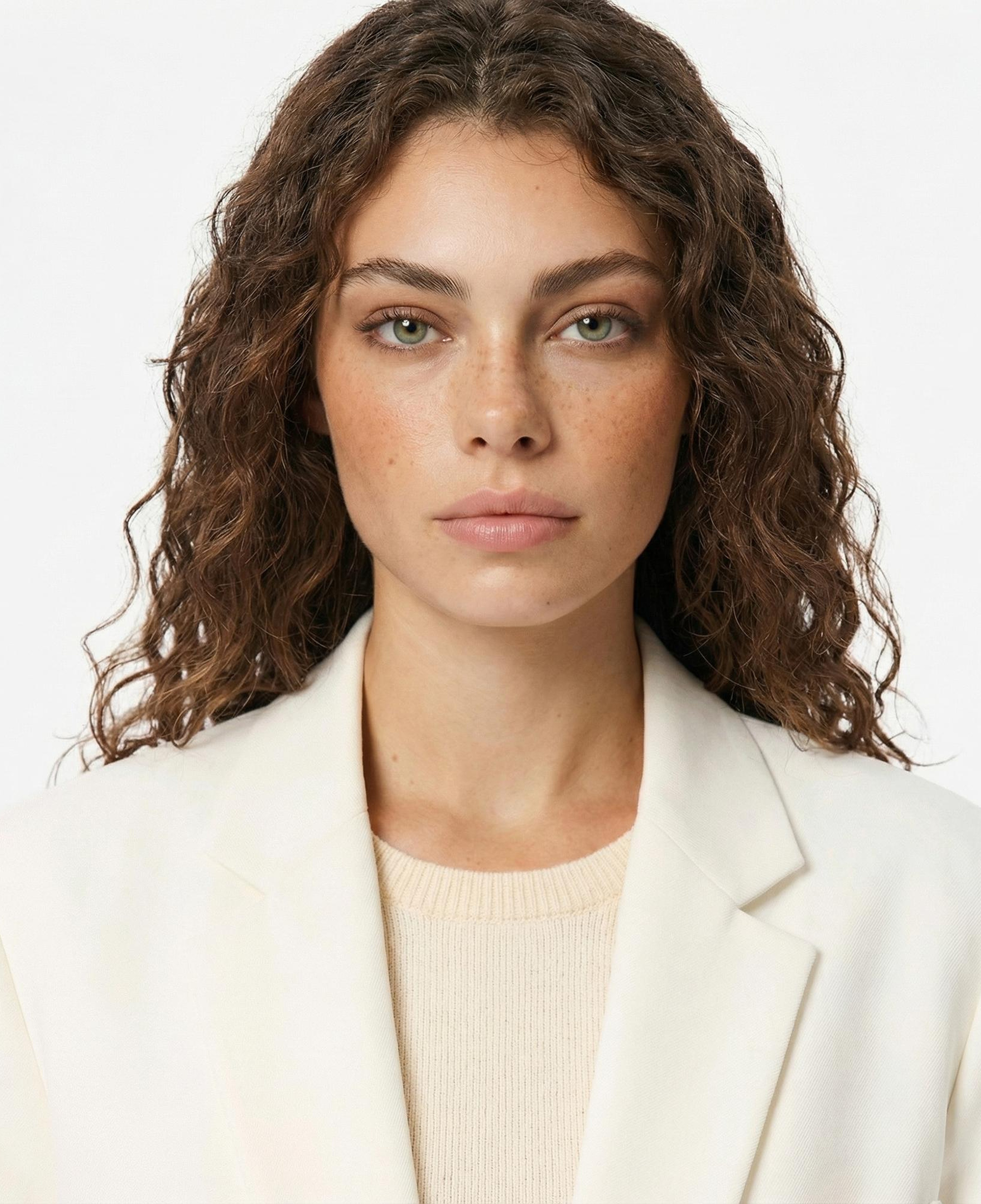 Lacoste Kadın Relaxed Fit Krem Blazer Ceket