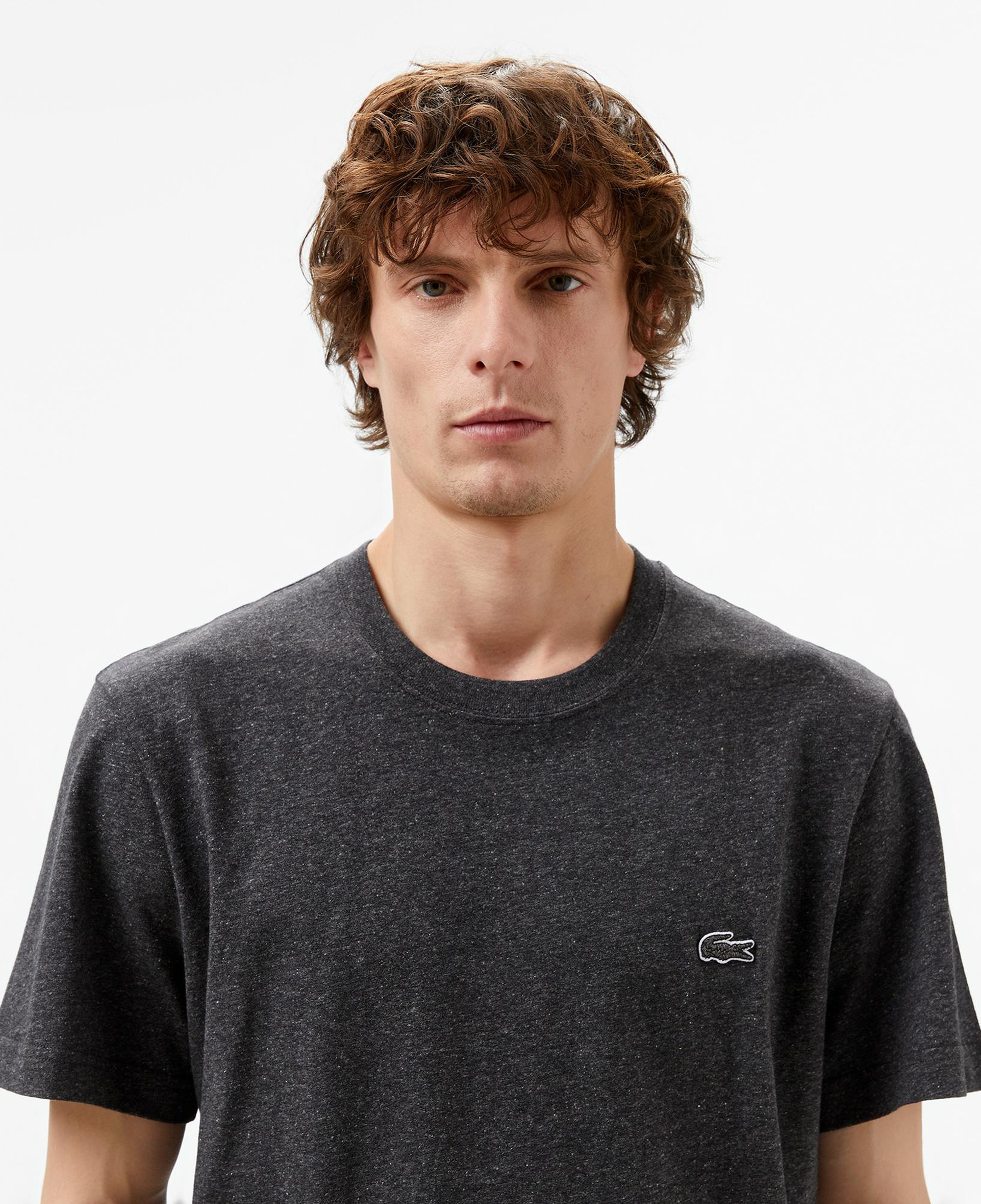 Lacoste Erkek Regular Fit Bisiklet Yaka Koyu Gri T-Shirt