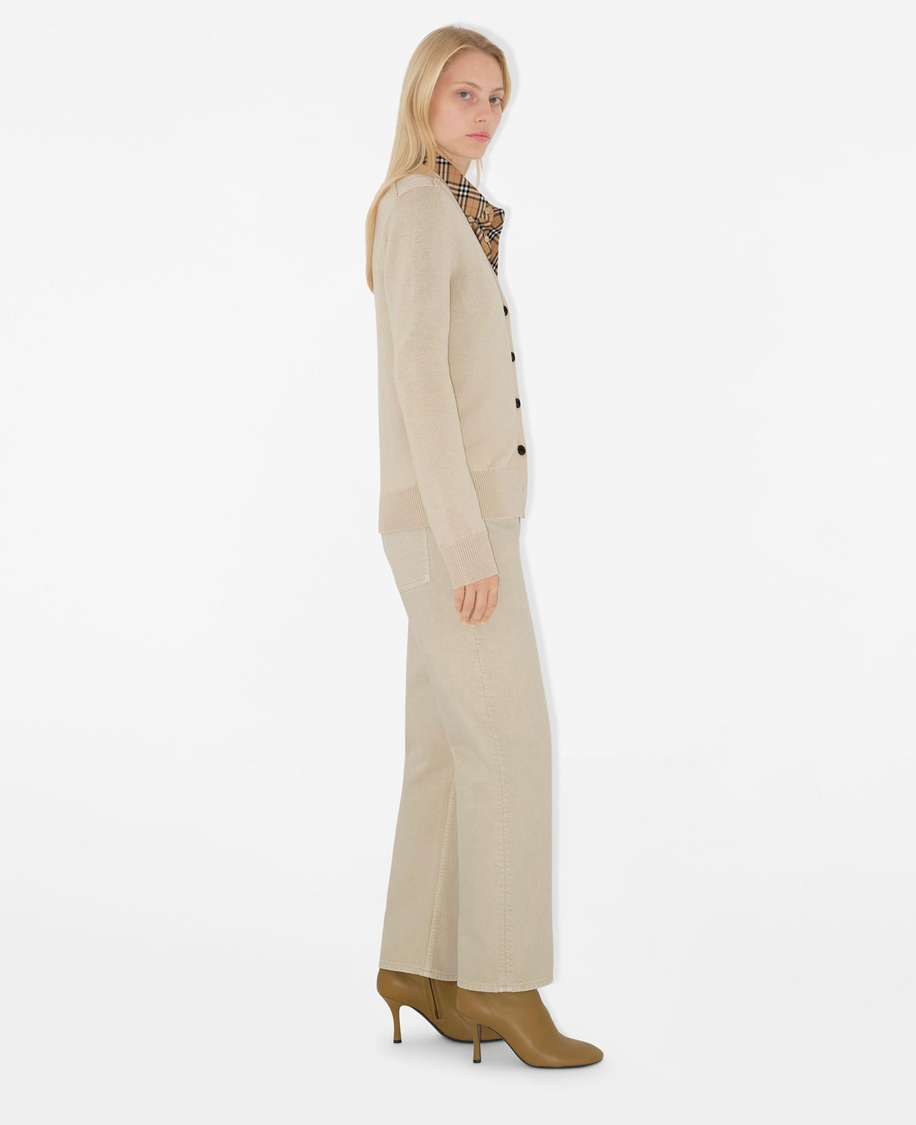 Burberry Smt Label Wool Cardigan Kadın Krem Hırka