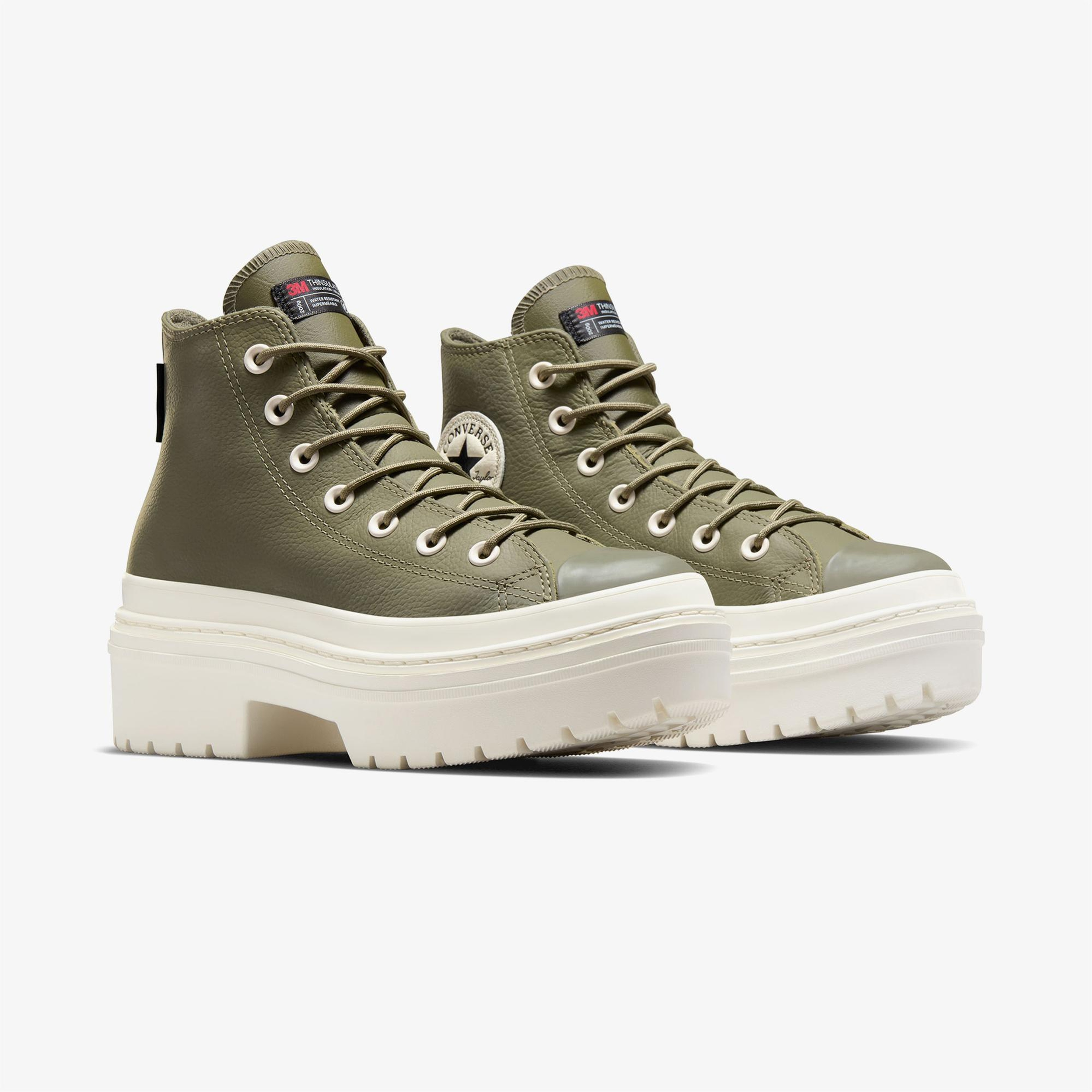 Converse Chuck Taylor All Star Lugged Heel Unisex Yeşil Deri Platform Bot