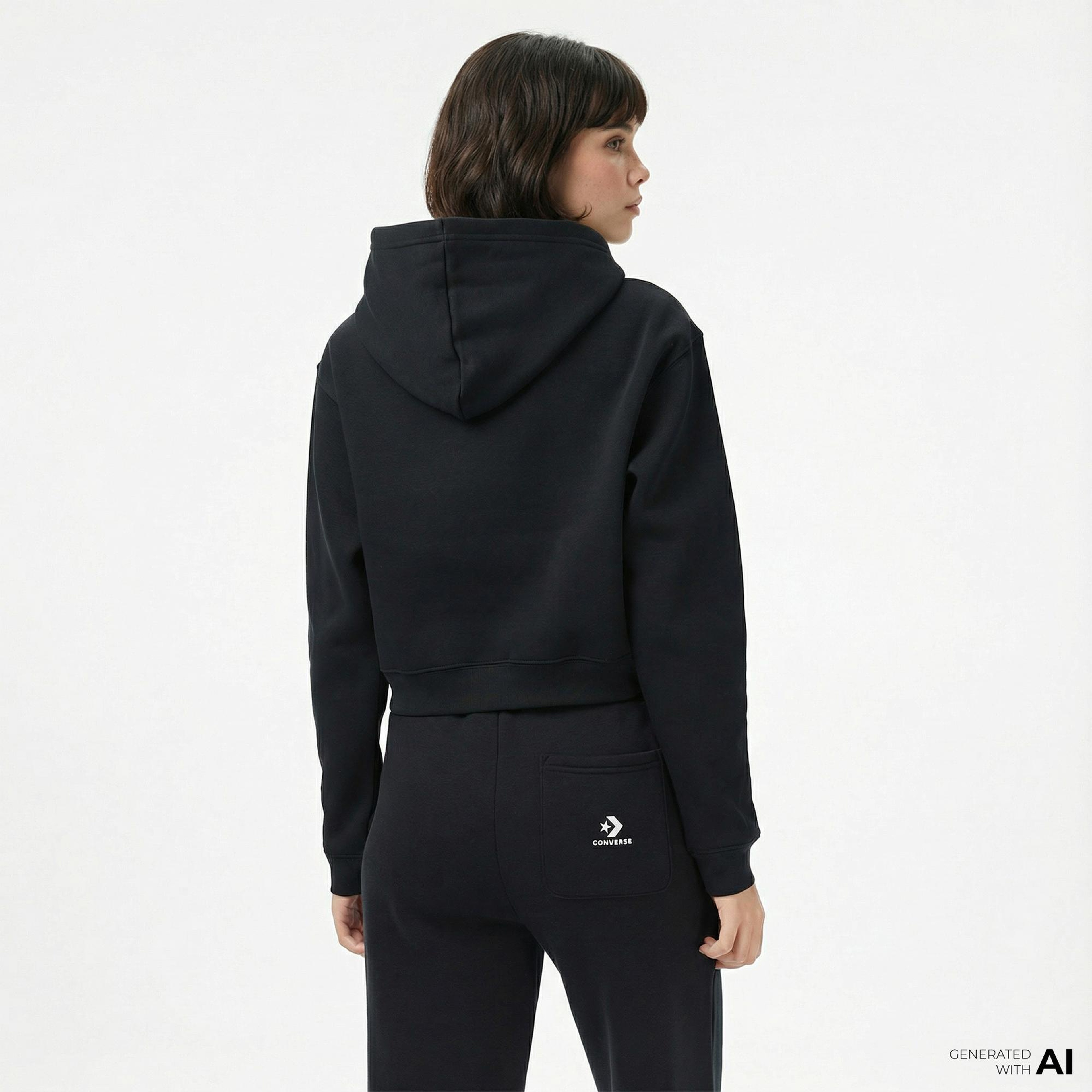 Converse Kadın Siyah Sweatshirt