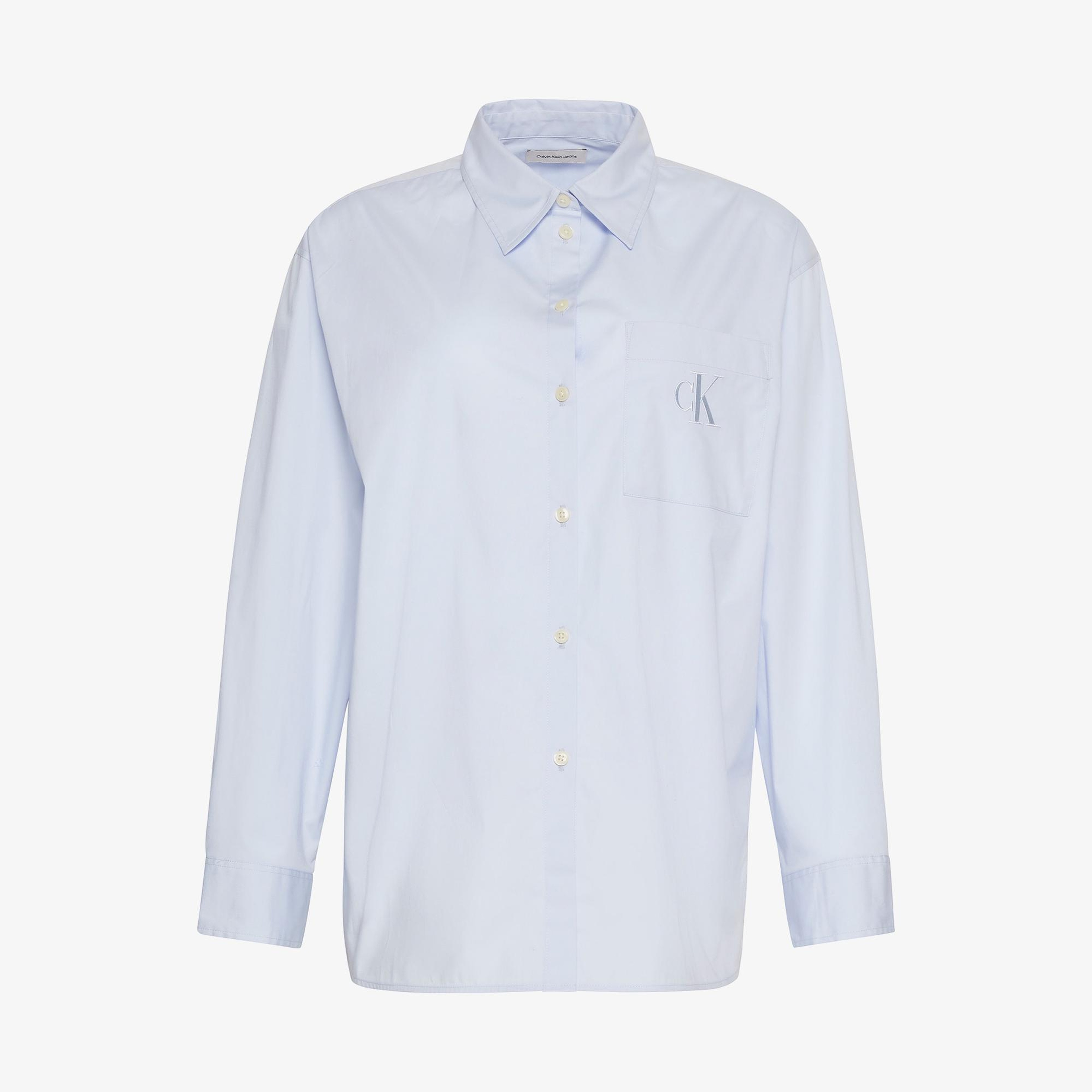Calvin Klein Poplin Relaxed Kadın Mavi Gömlek