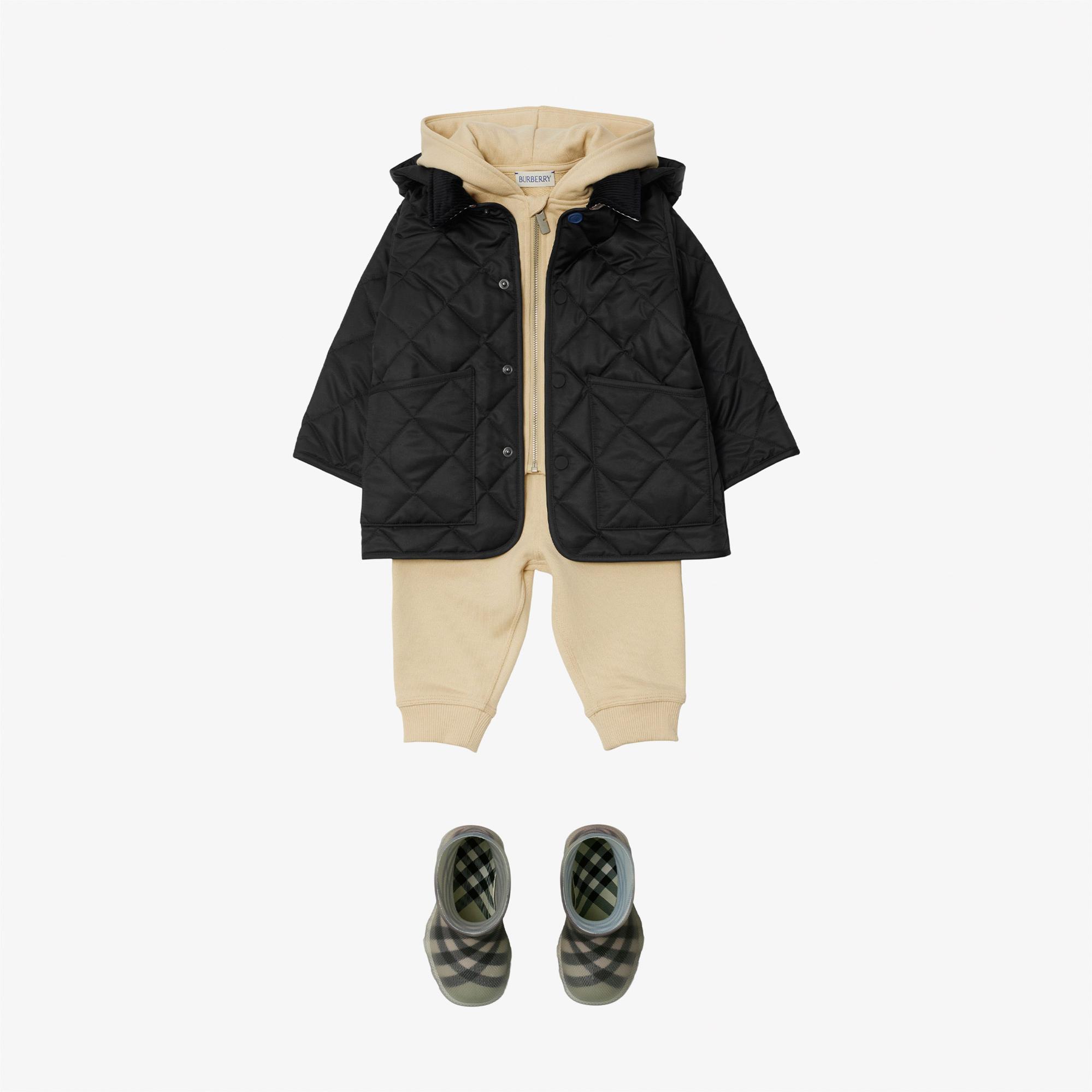 Burberry Rowan Quilted Çocuk Siyah Mont