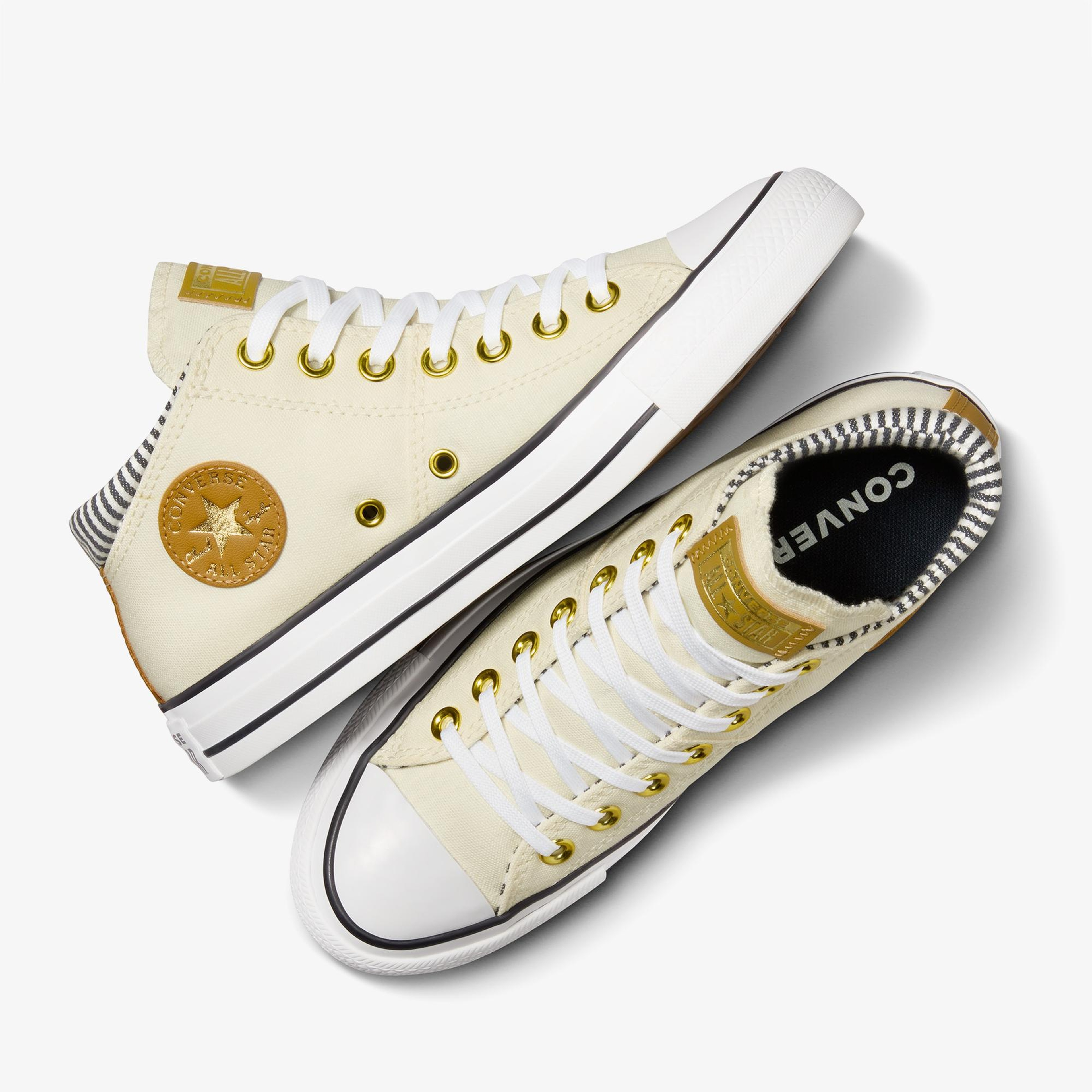 Converse Chuck Taylor All Star Madison Herringbone Stripe Kadın Krem Sneaker