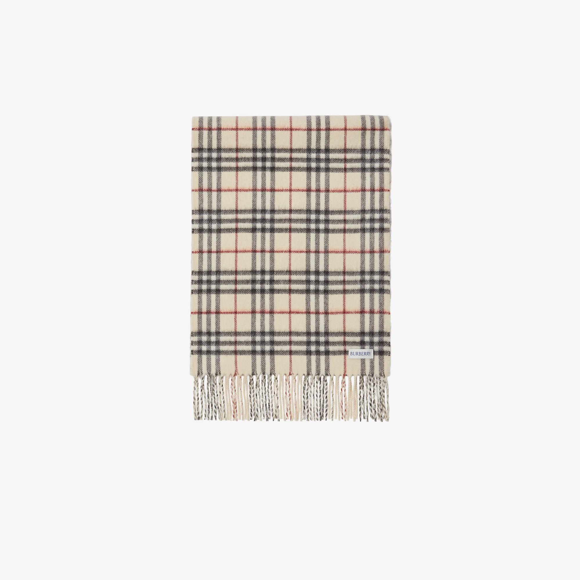 Burberry Reversible Check Kaşmir Kadın Krem Rengi Atkı