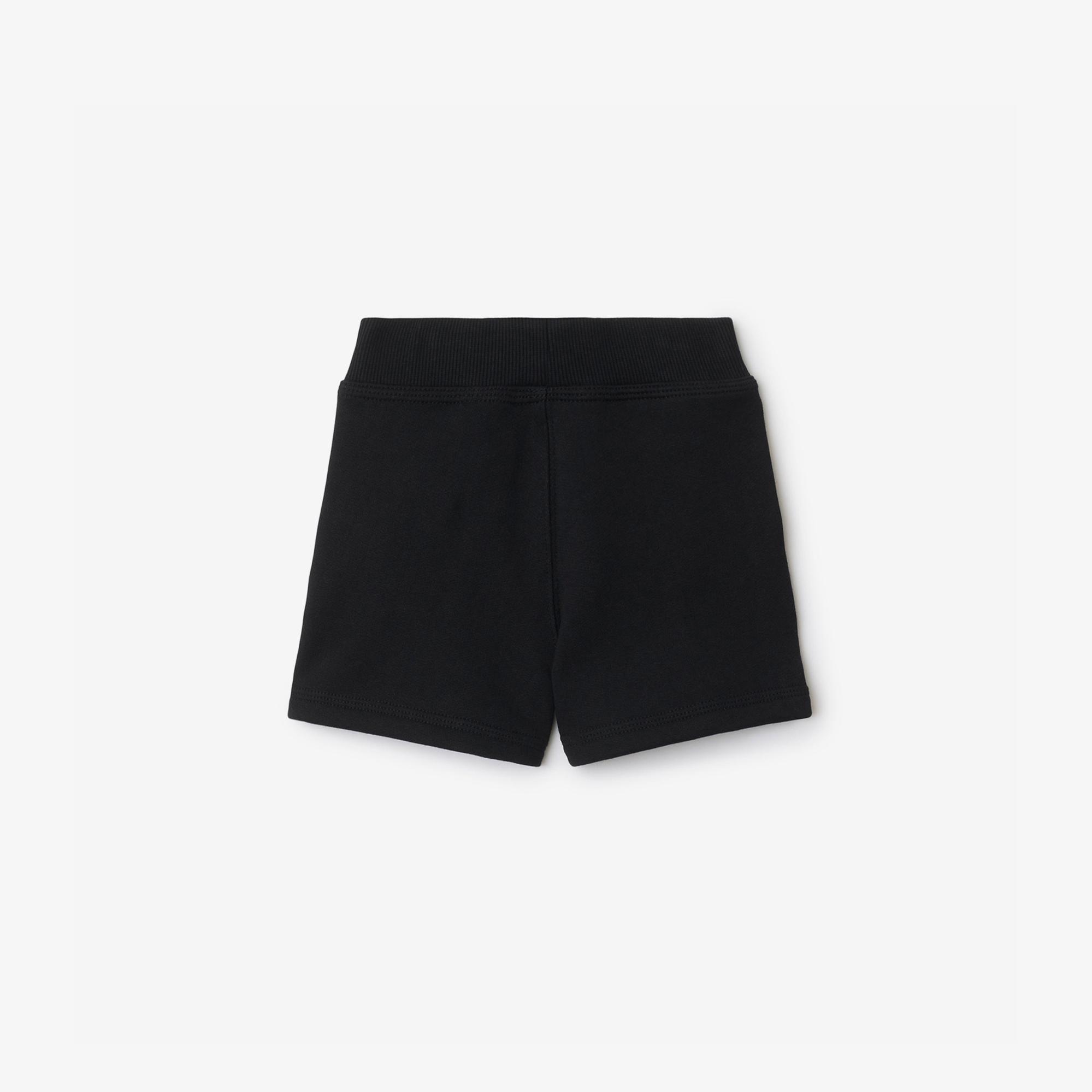 Burberry Benny Check Trim Cotton Çocuk Siyah Şort