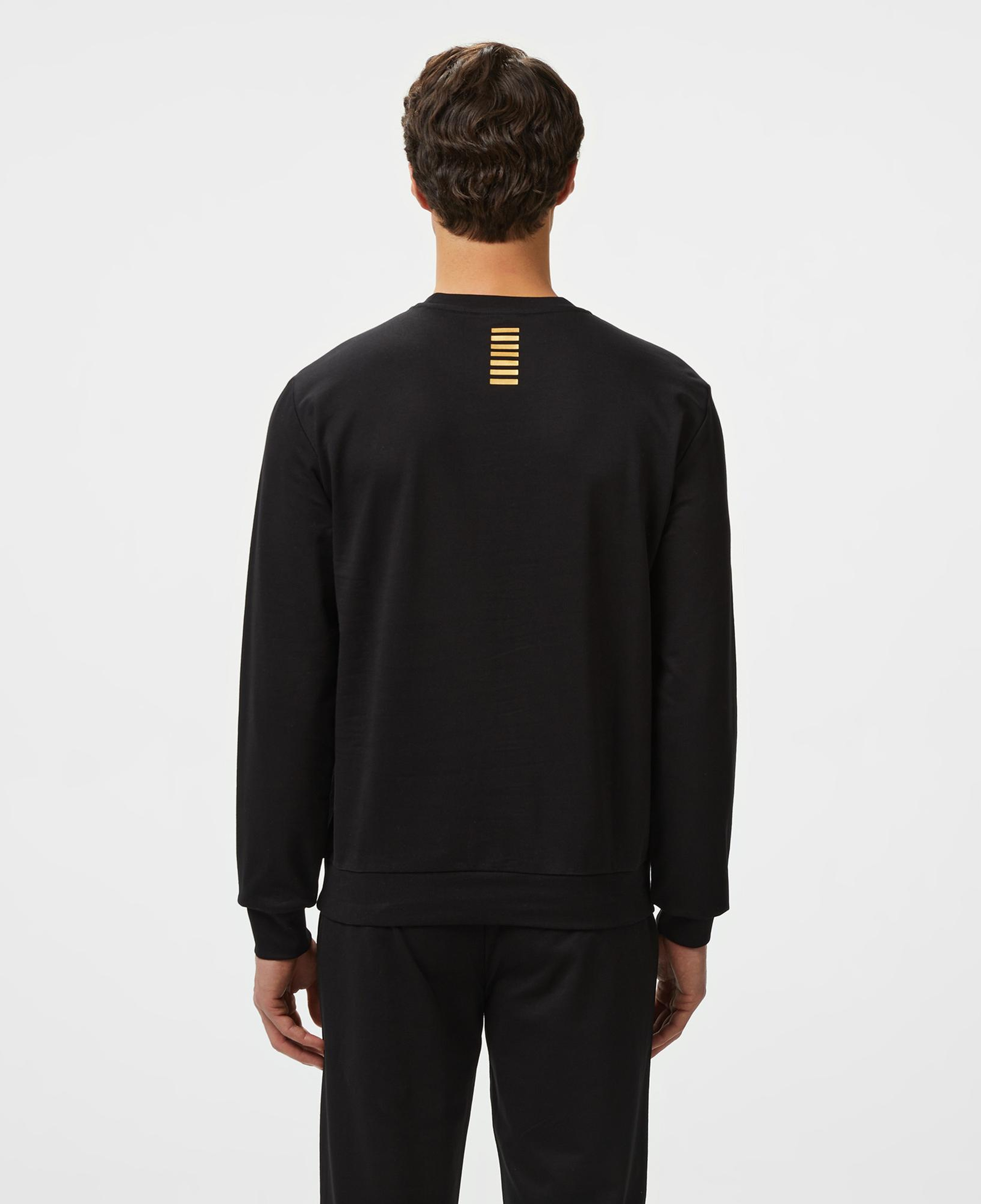 EA7 Erkek Siyah Bisiklet Yaka Sweatshirt