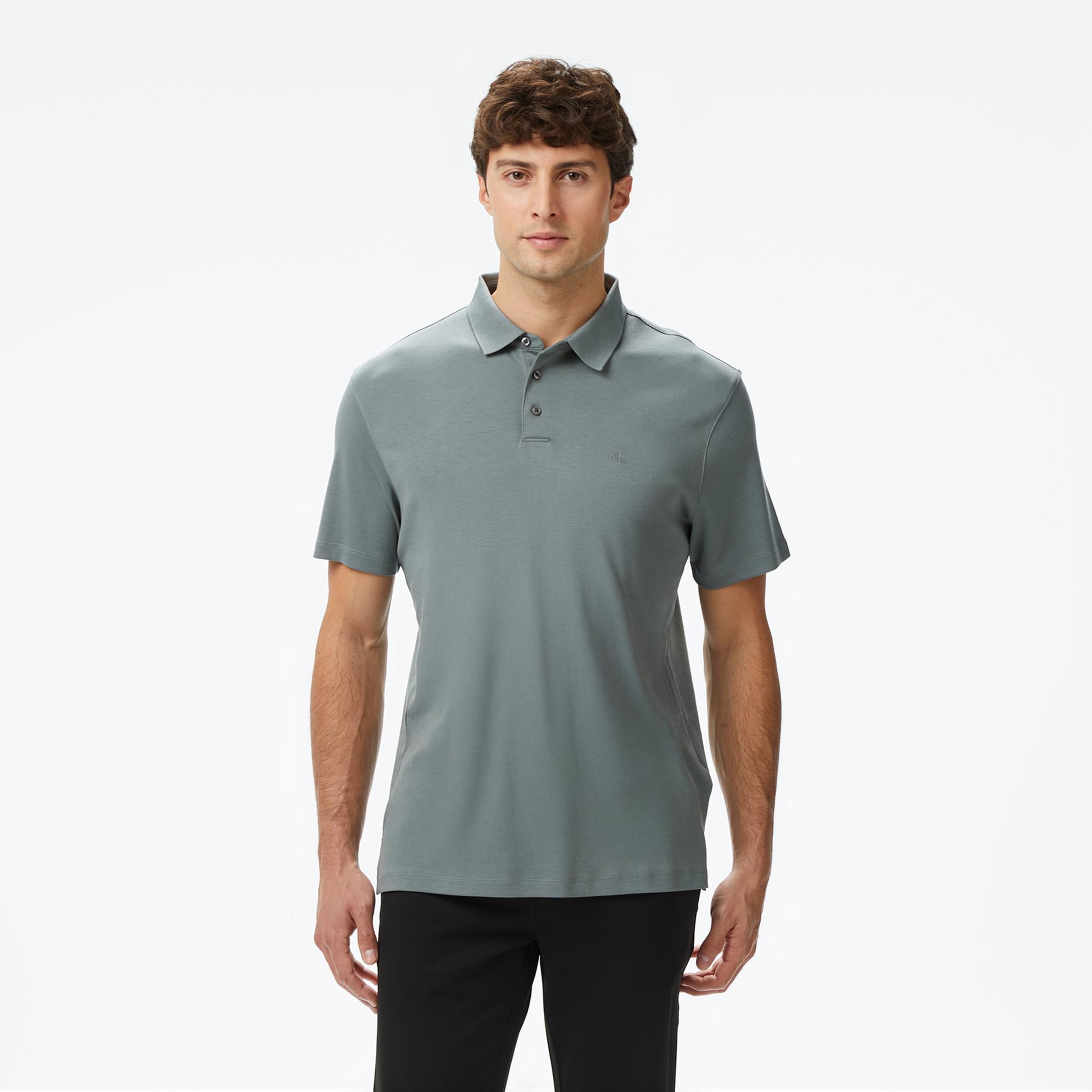 Calvin Klein Supima Erkek Gri Polo