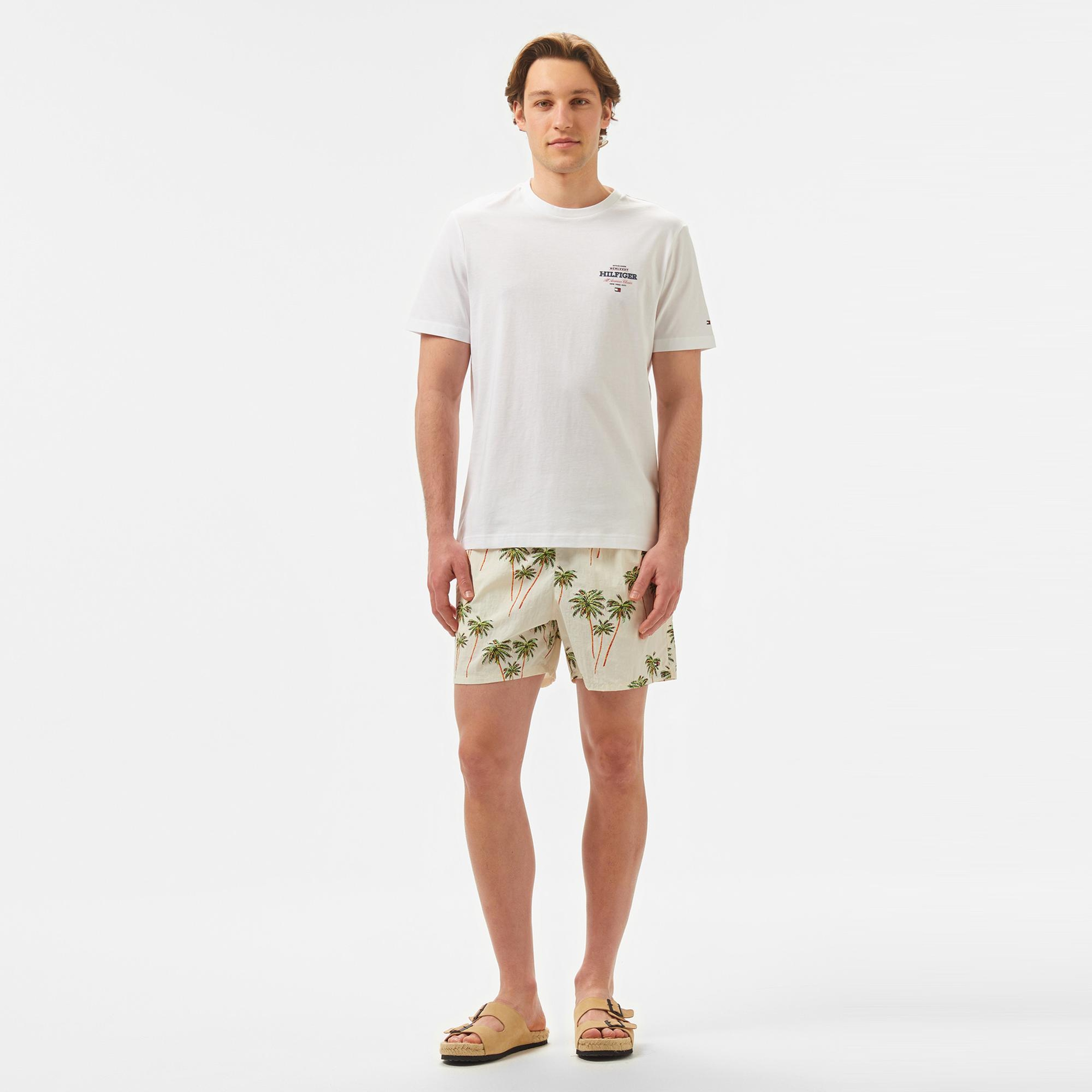 Tommy Hilfiger Monotype All American Erkek Beyaz T-Shirt