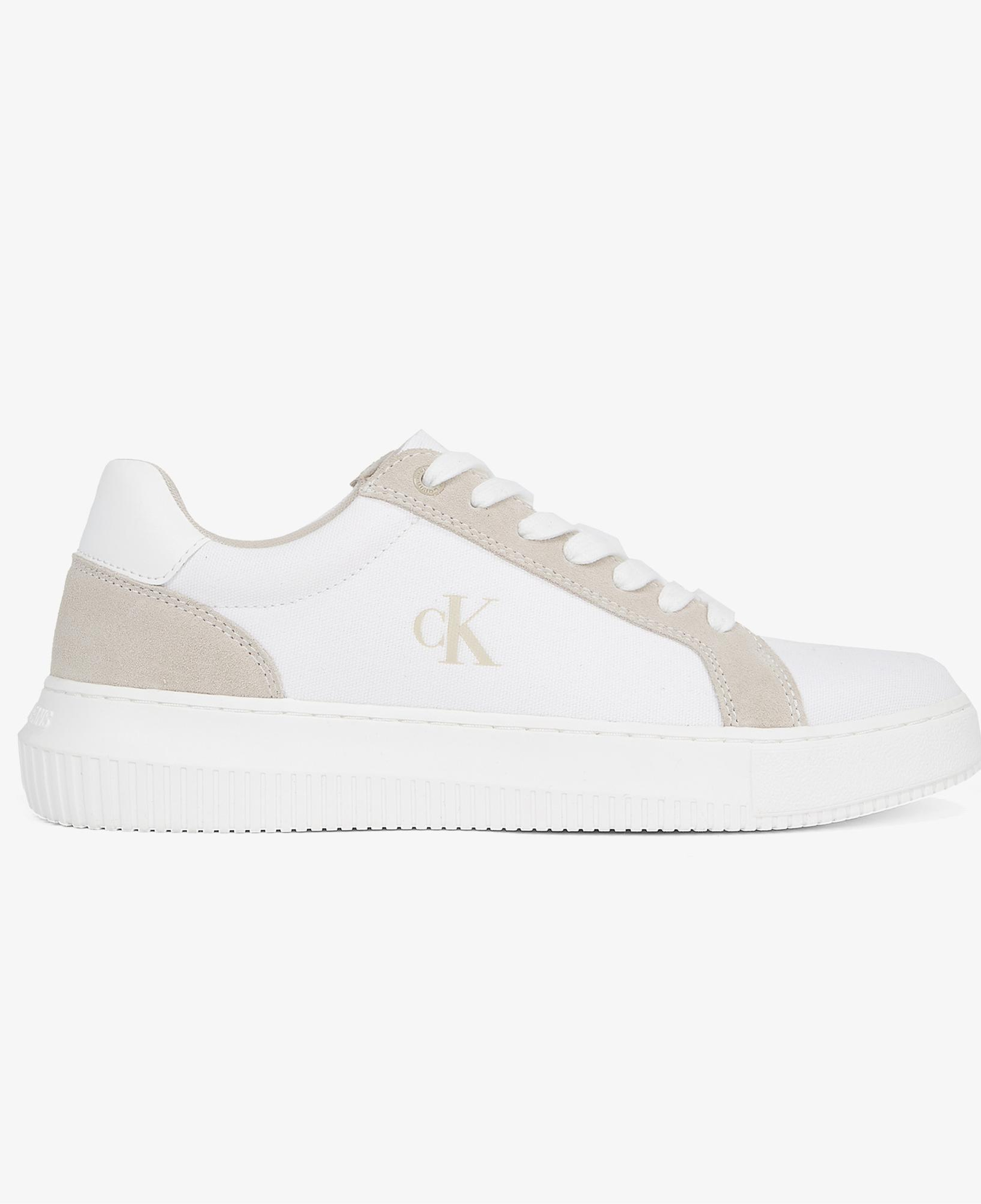 Calvin Klein Chunky Cupsole Canvas Erkek Krem Sneaker