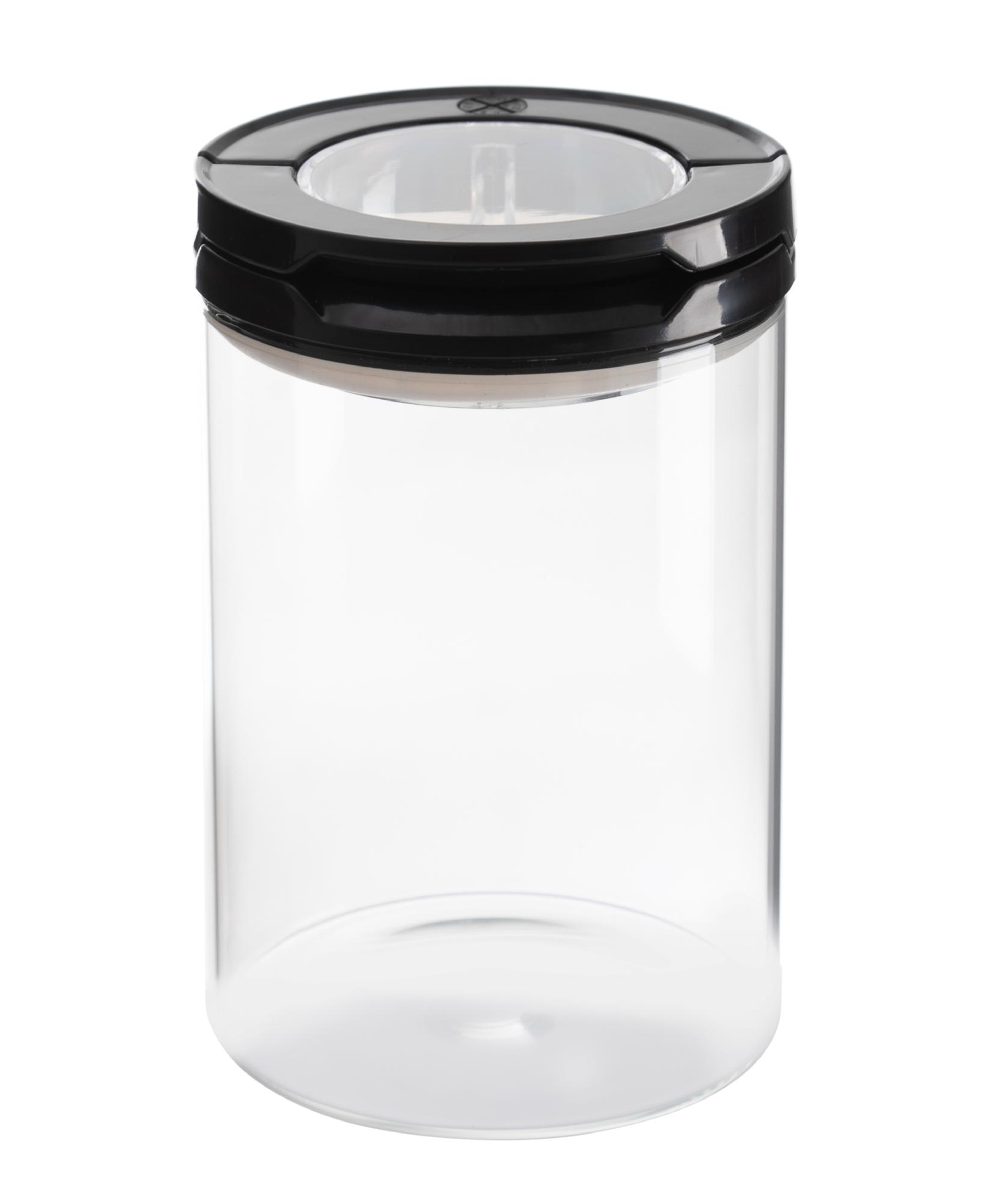 CAM KAVANOZ VAKUMLU KAPAK SİYAH 1300 ML