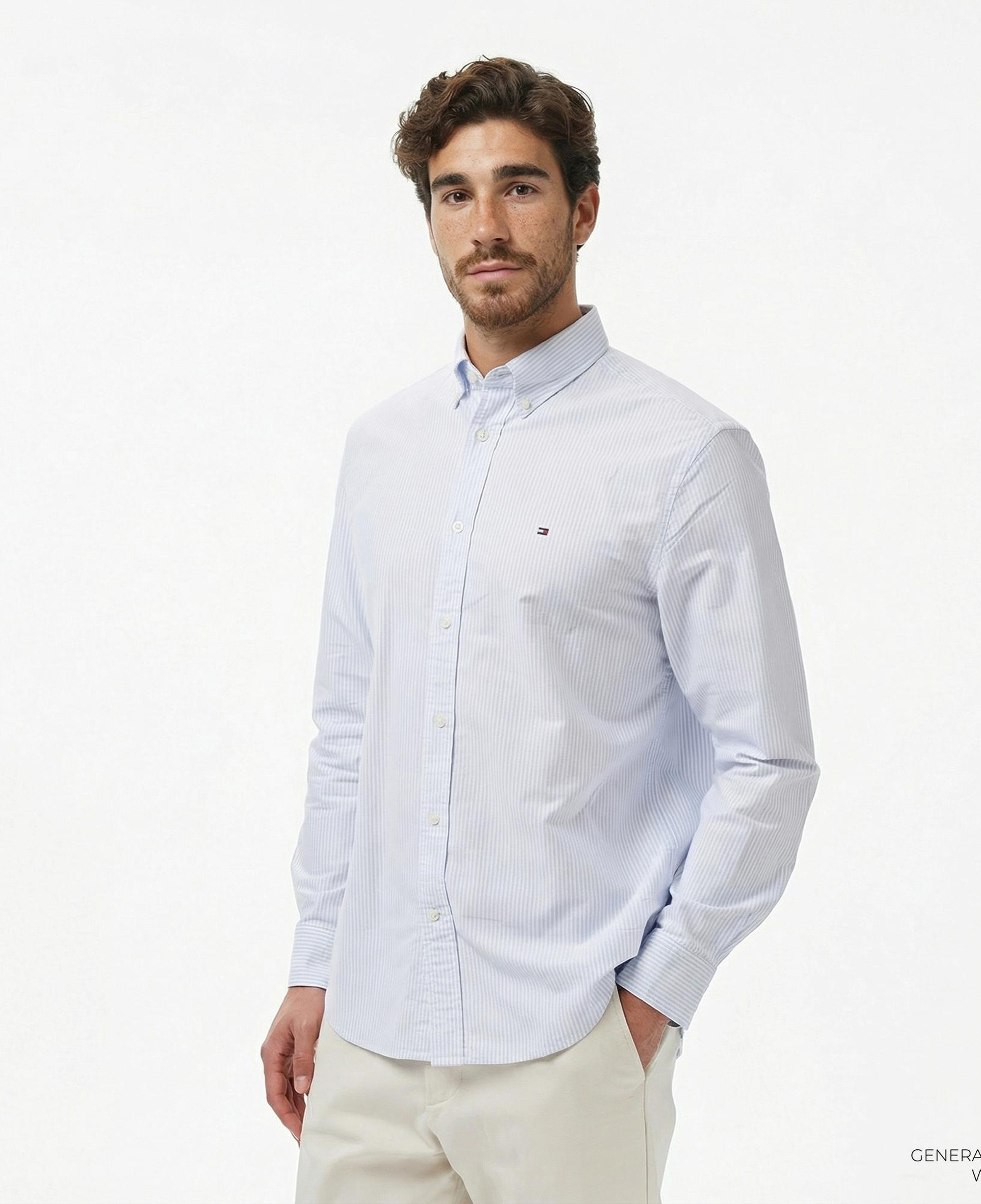 Tommy Hilfiger Heritage Oxford Stripe Erkek Mavi Gömlek