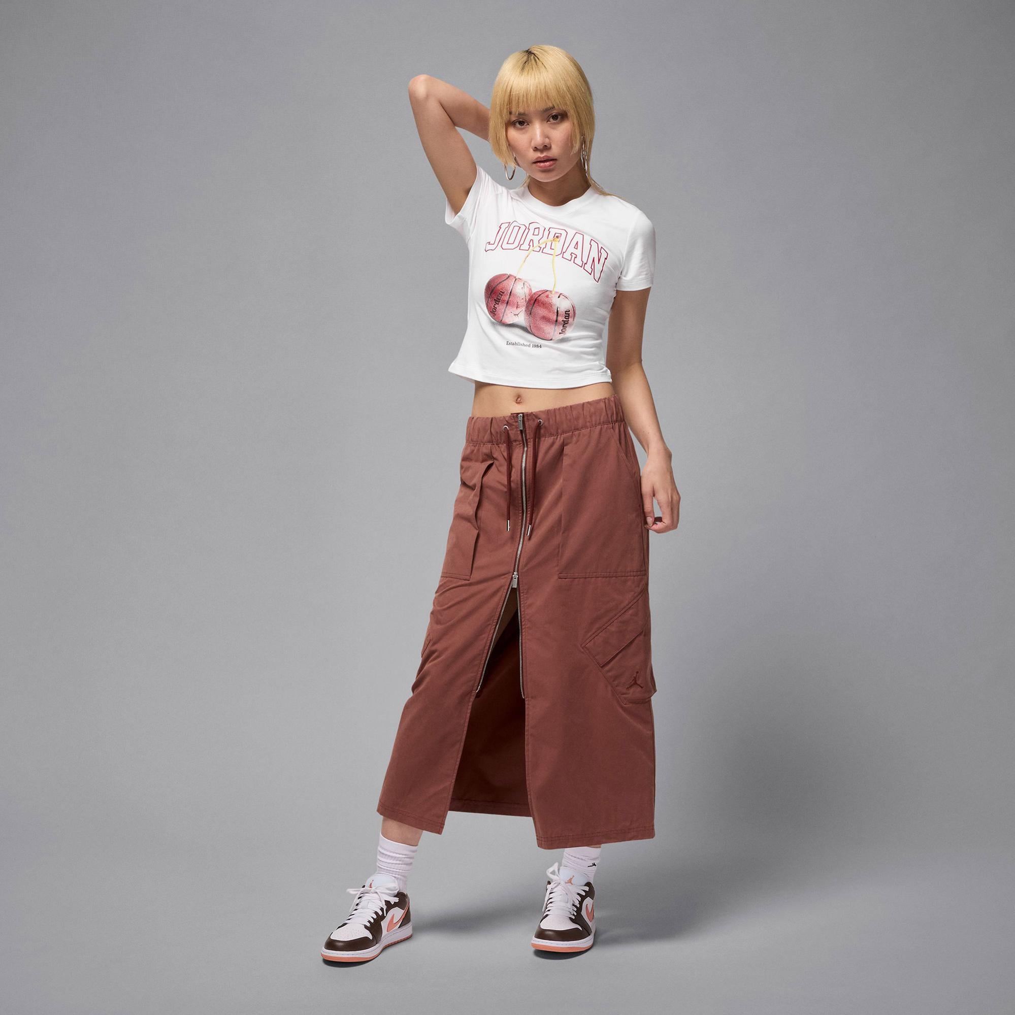 Jordan Brooklyn Kadın Beyaz T-Shirt