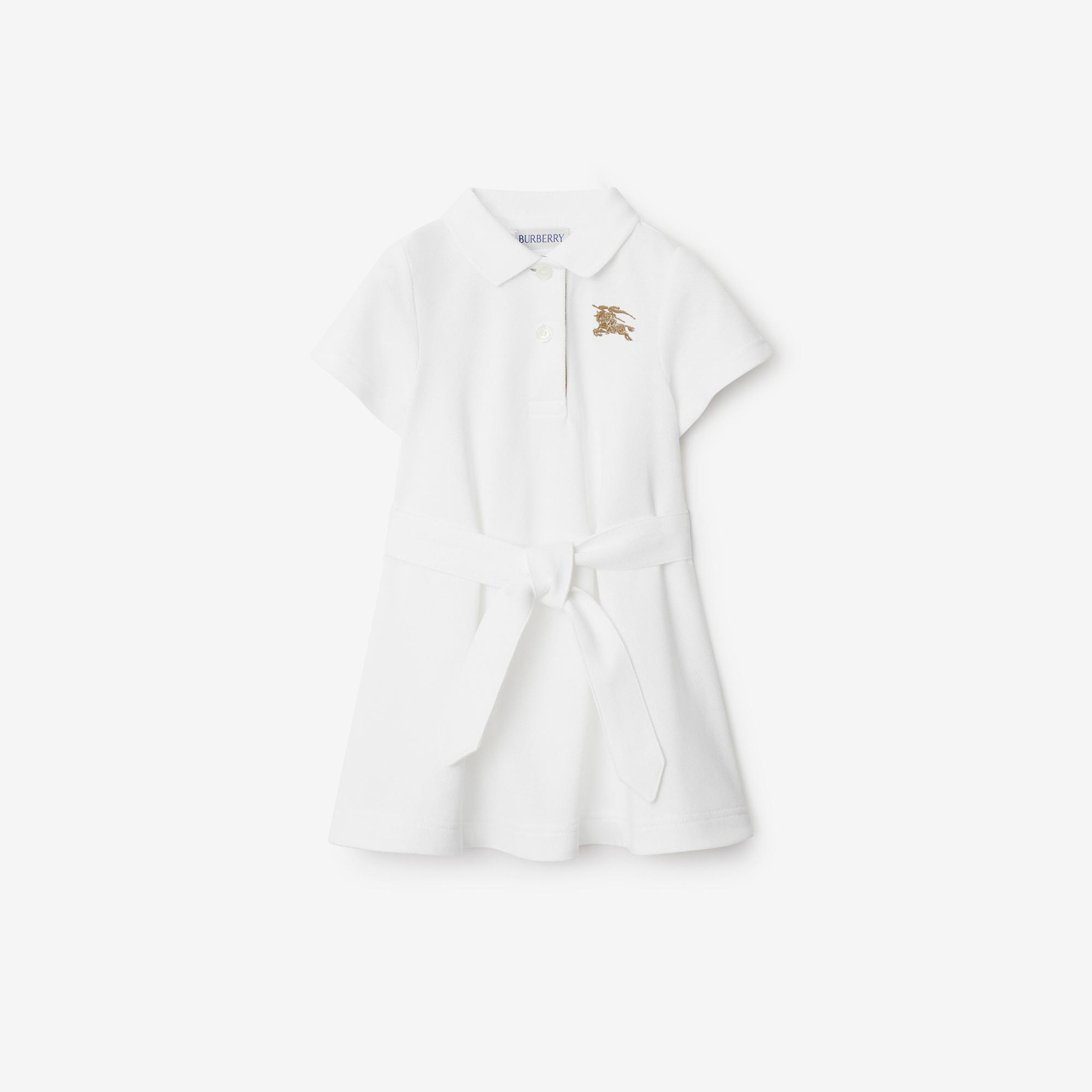 Burberry Astrid Cotton Çocuk Beyaz Elbise