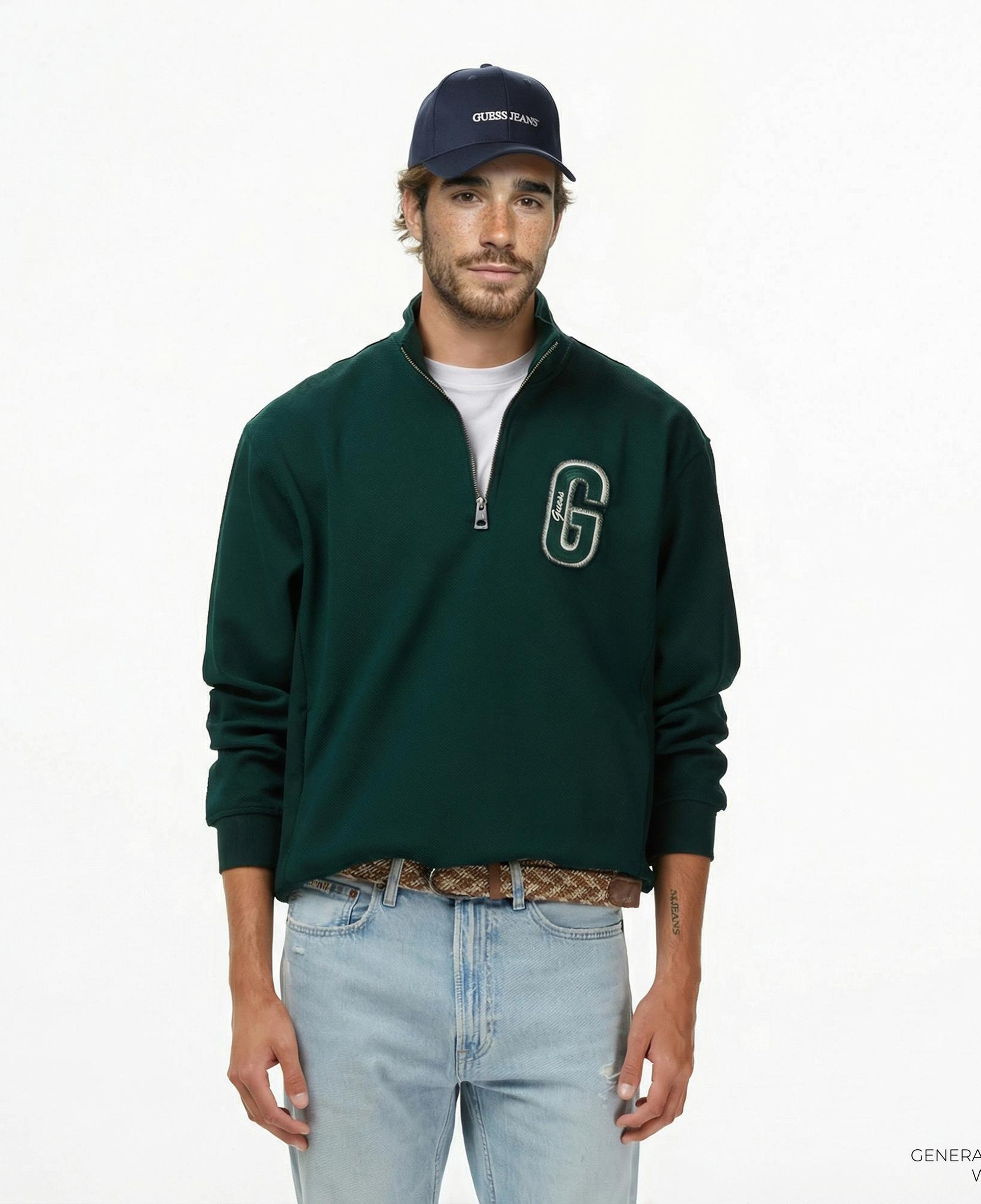 Guess Harris Erkek Yeşil Sweatshirt