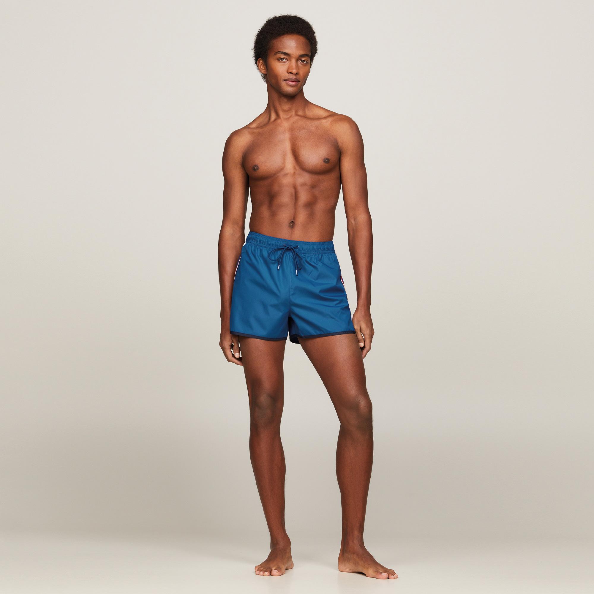 Tommy Hilfiger Runner Erkek Mavi Mayo Şort