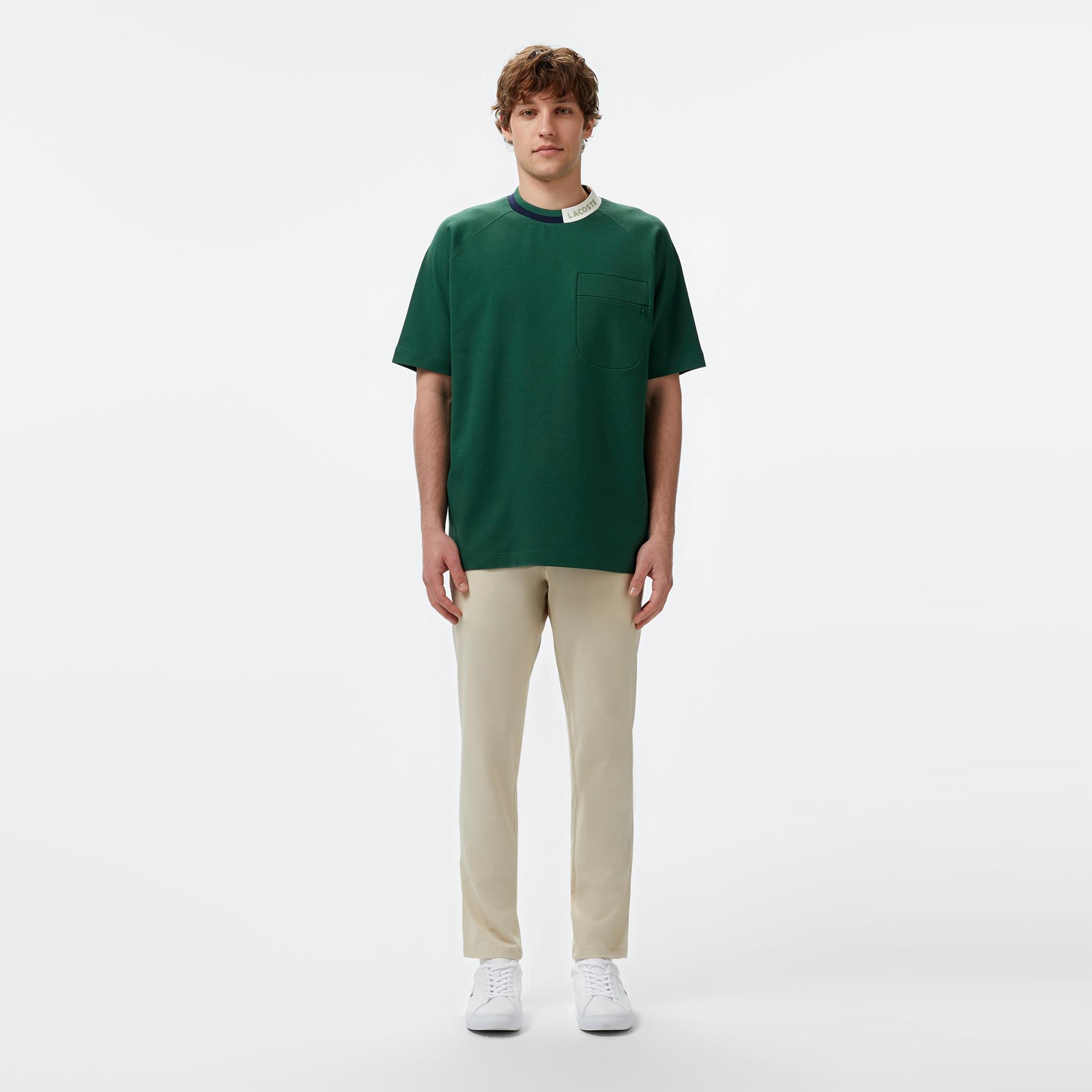 Lacoste Erkek Bisiklet Yaka Koyu Yeşil Cepli T-Shirt