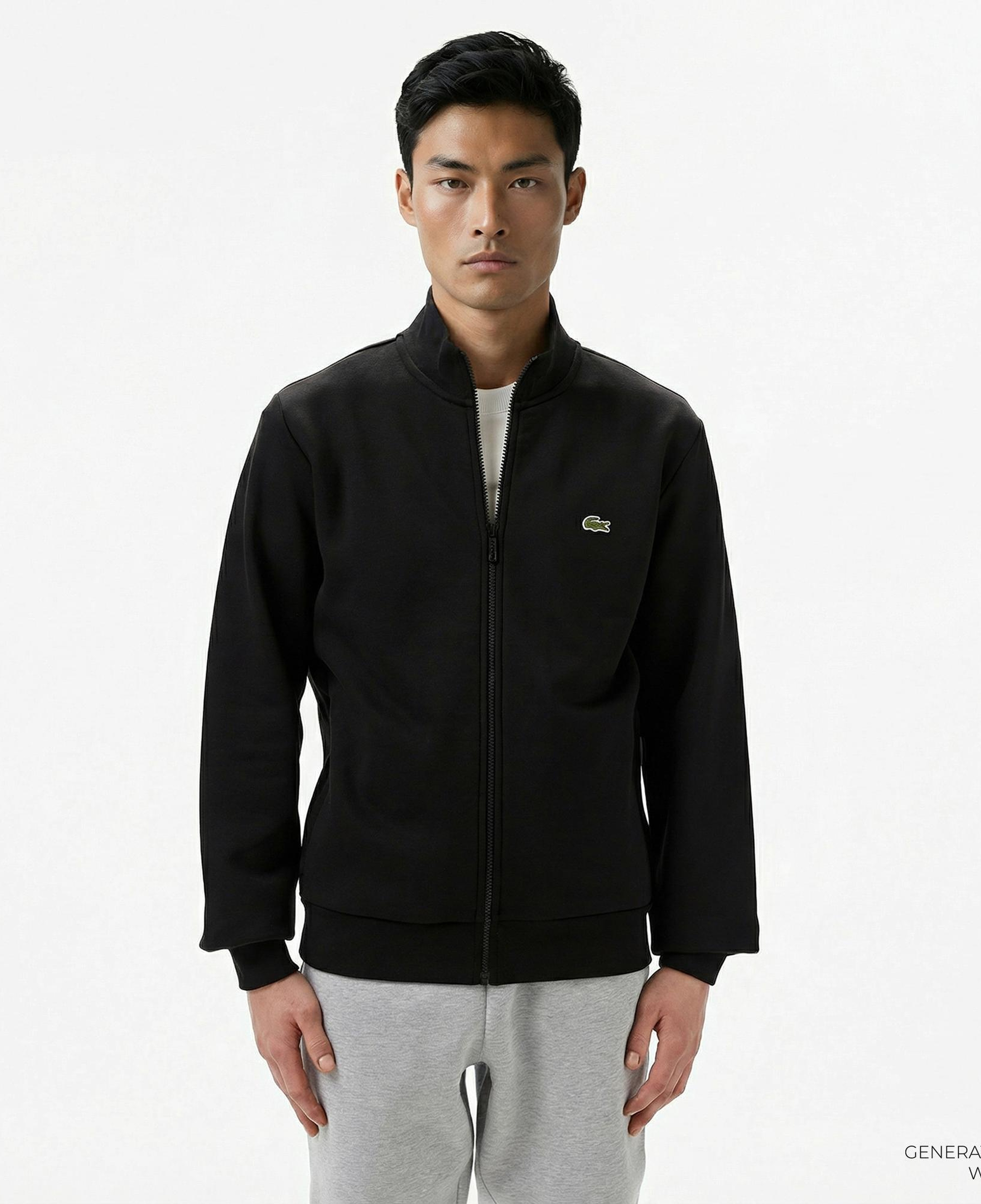 Lacoste Erkek Regular Fit Fermuarlı Siyah Sweatshirt