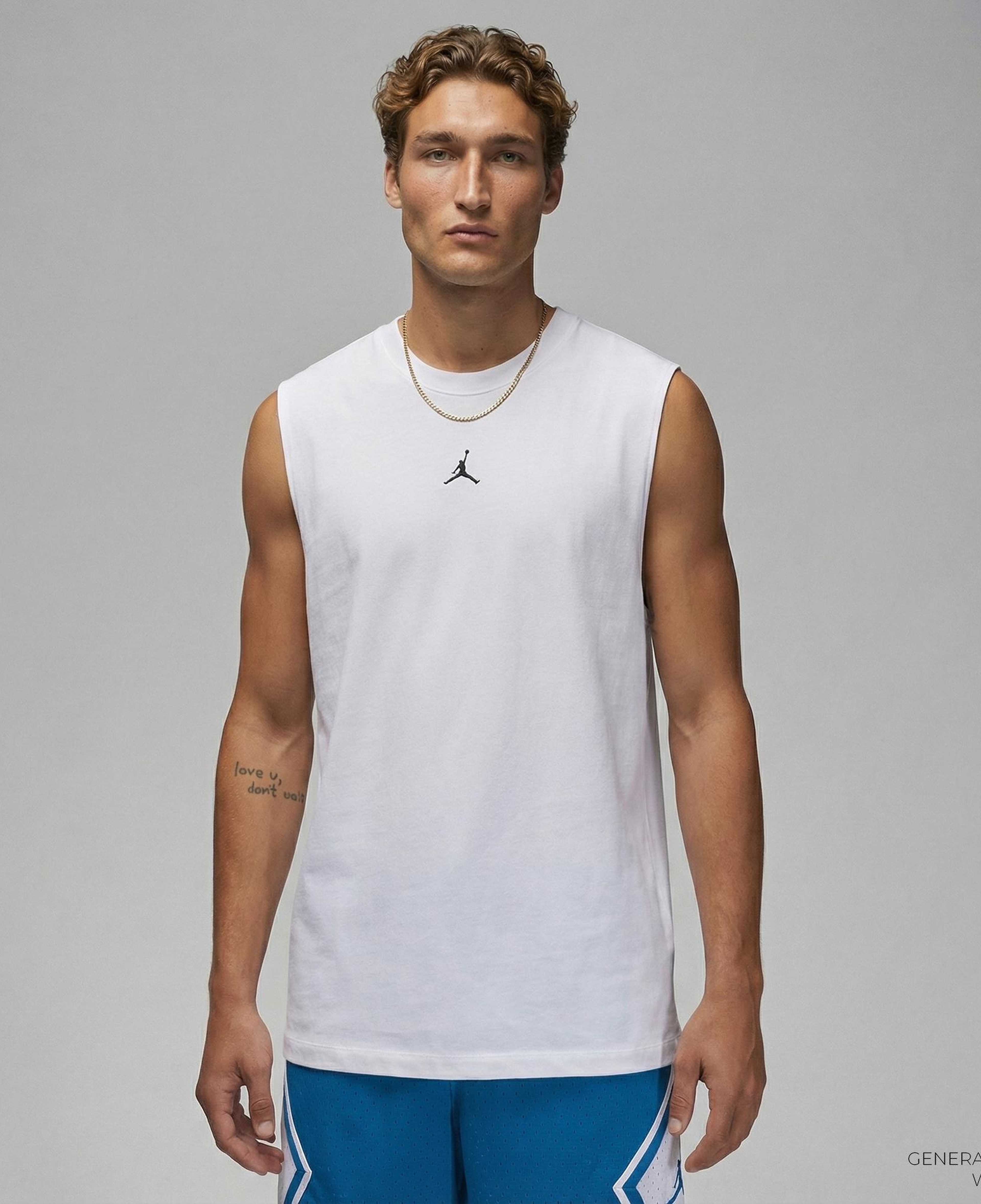 Jordan Dri-Fit Sport Erkek Beyaz Kolsuz T-Shirt