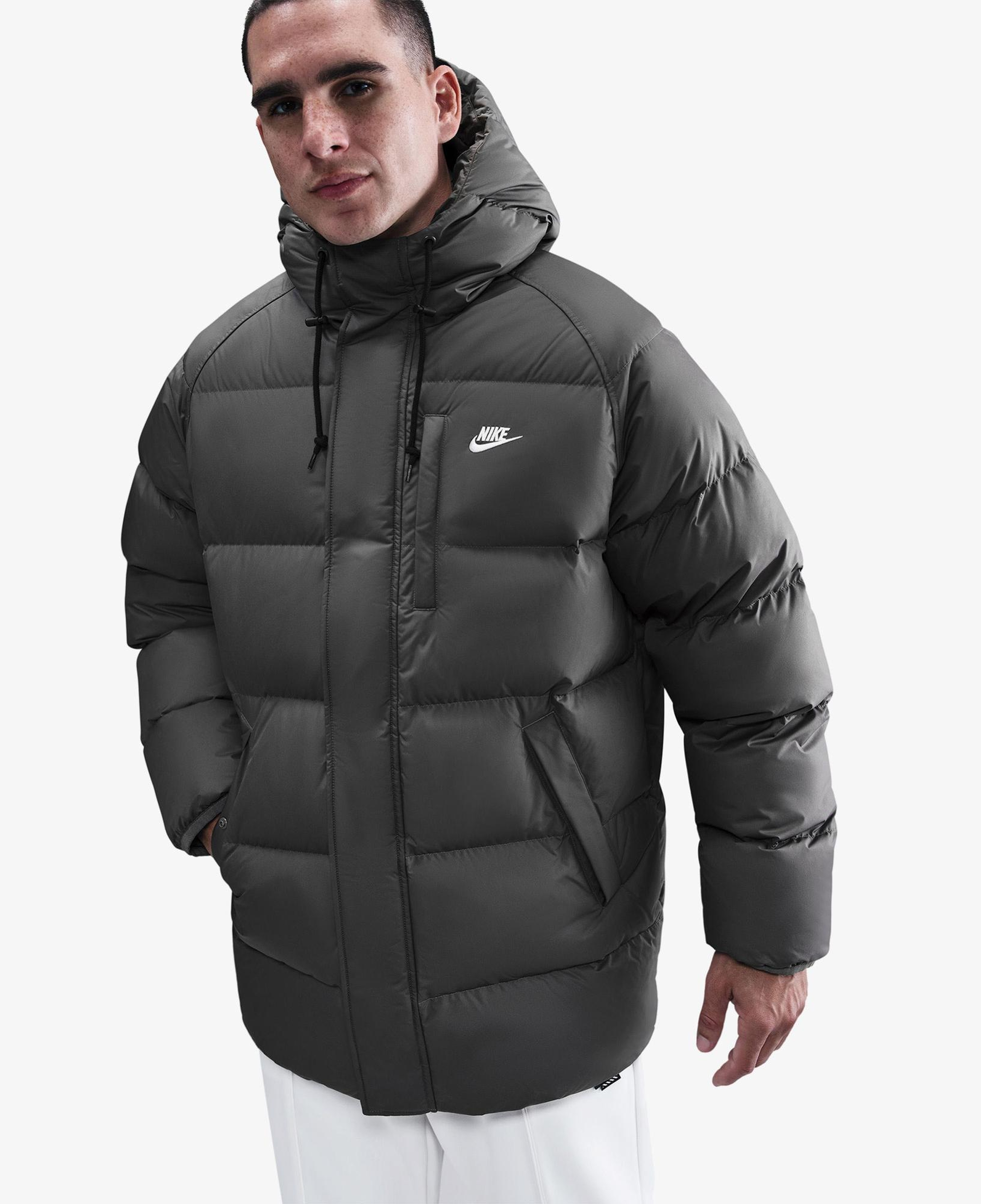 Nike Sportswear Therma-Fit Club Parka 650 Erkek Gri Mont