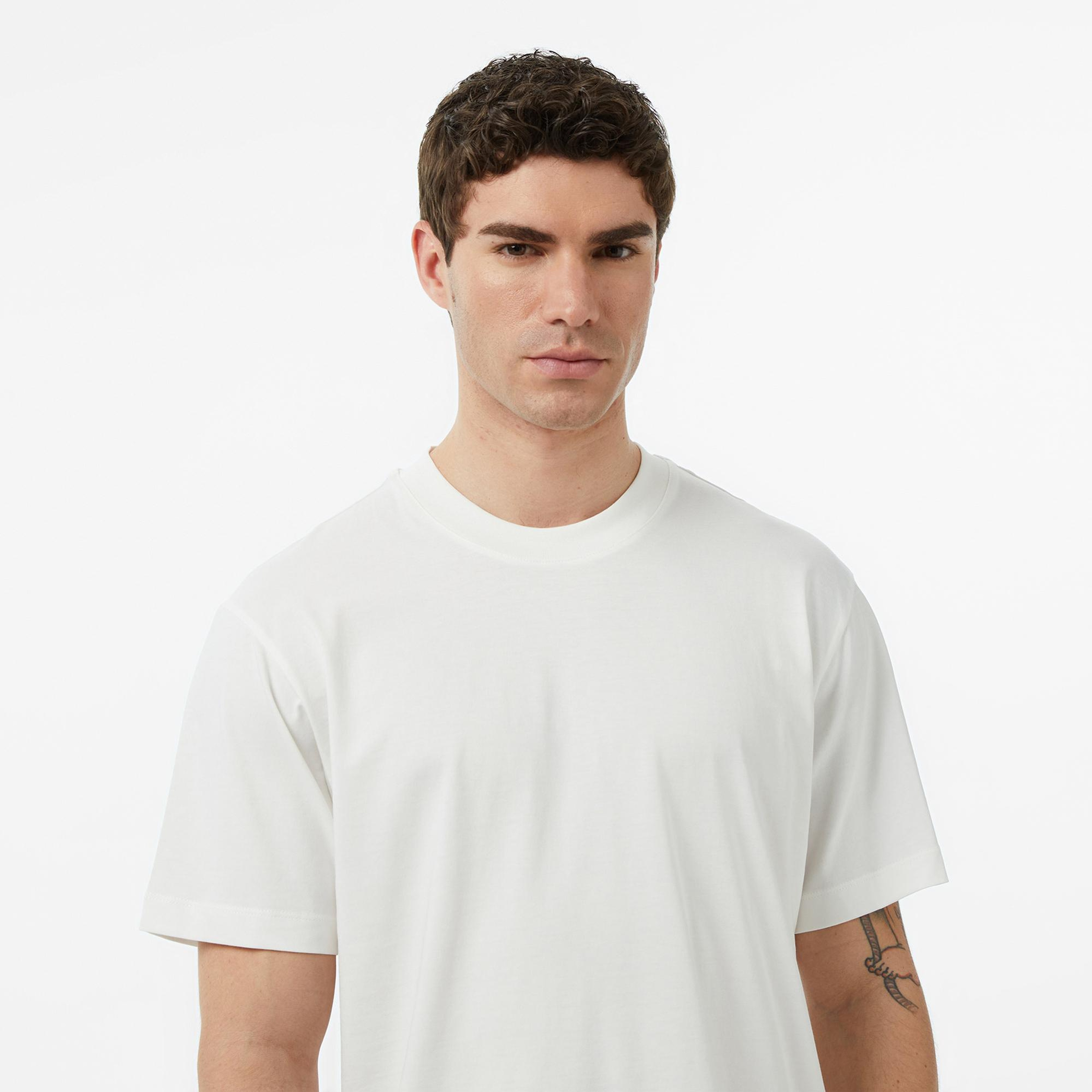 FashFed Basic Unisex Krem Rengi T-Shirt