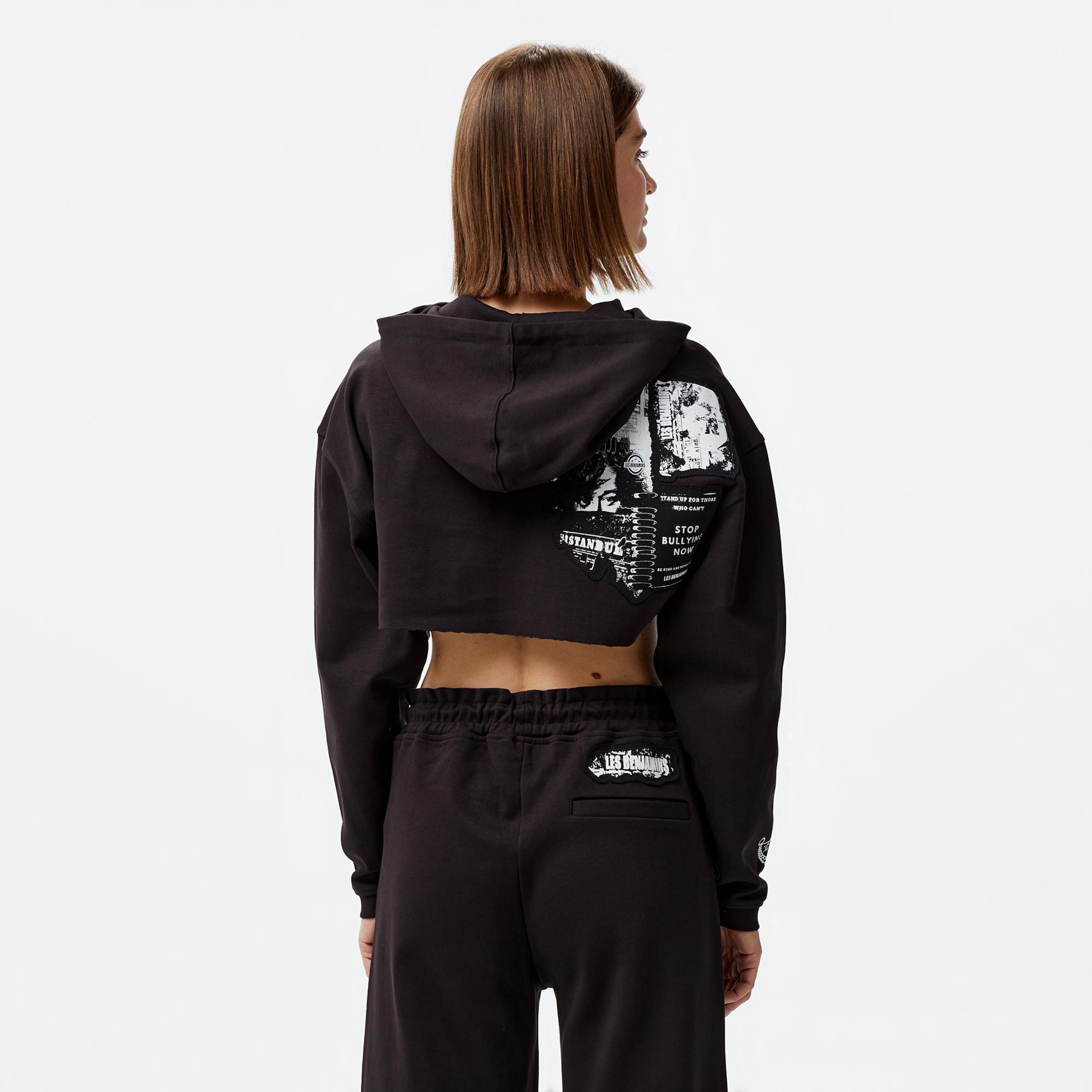 Les Benjamins 012 Kadın Siyah Sweatshirt