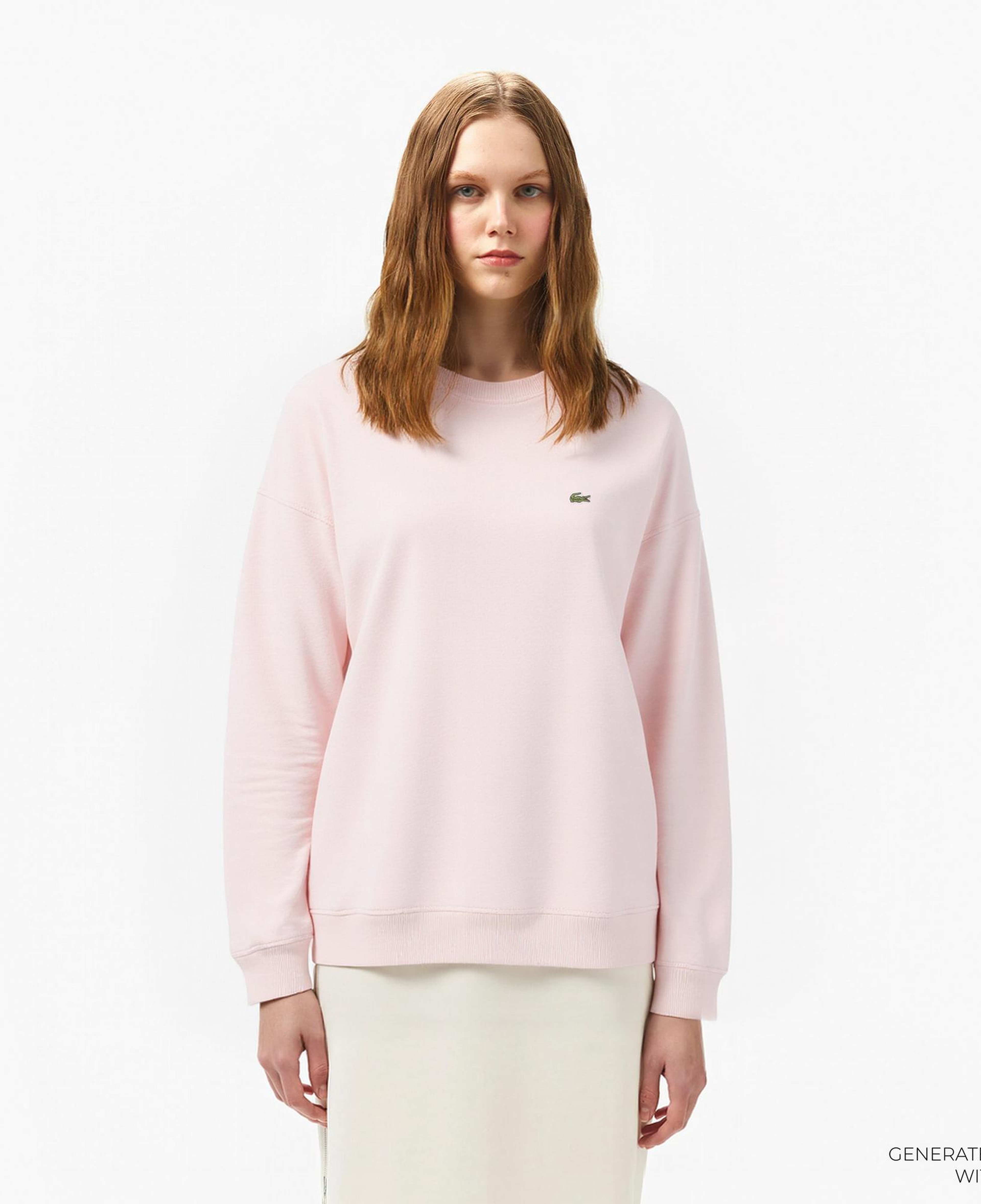 Lacoste Kadın Relaxed Fit Bisiklet Yaka Pembe Sweatshirt